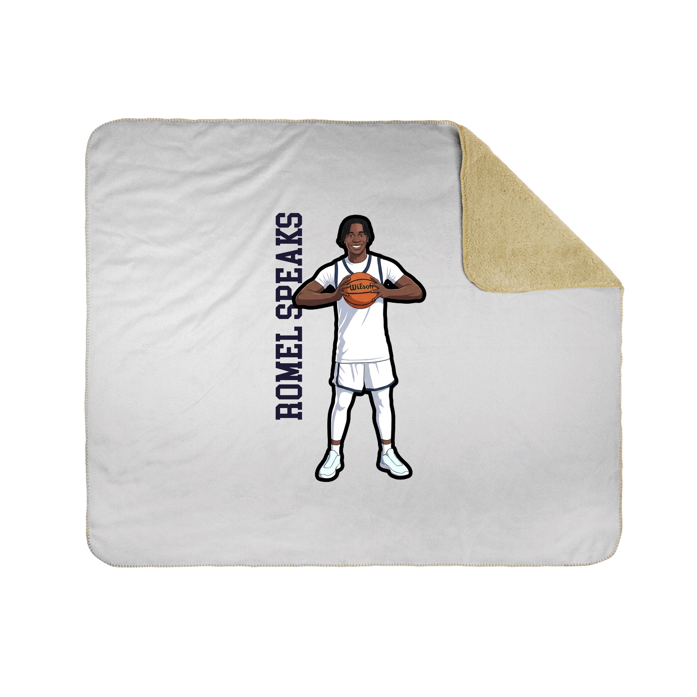 Throw Blanket — Name Vertical in White