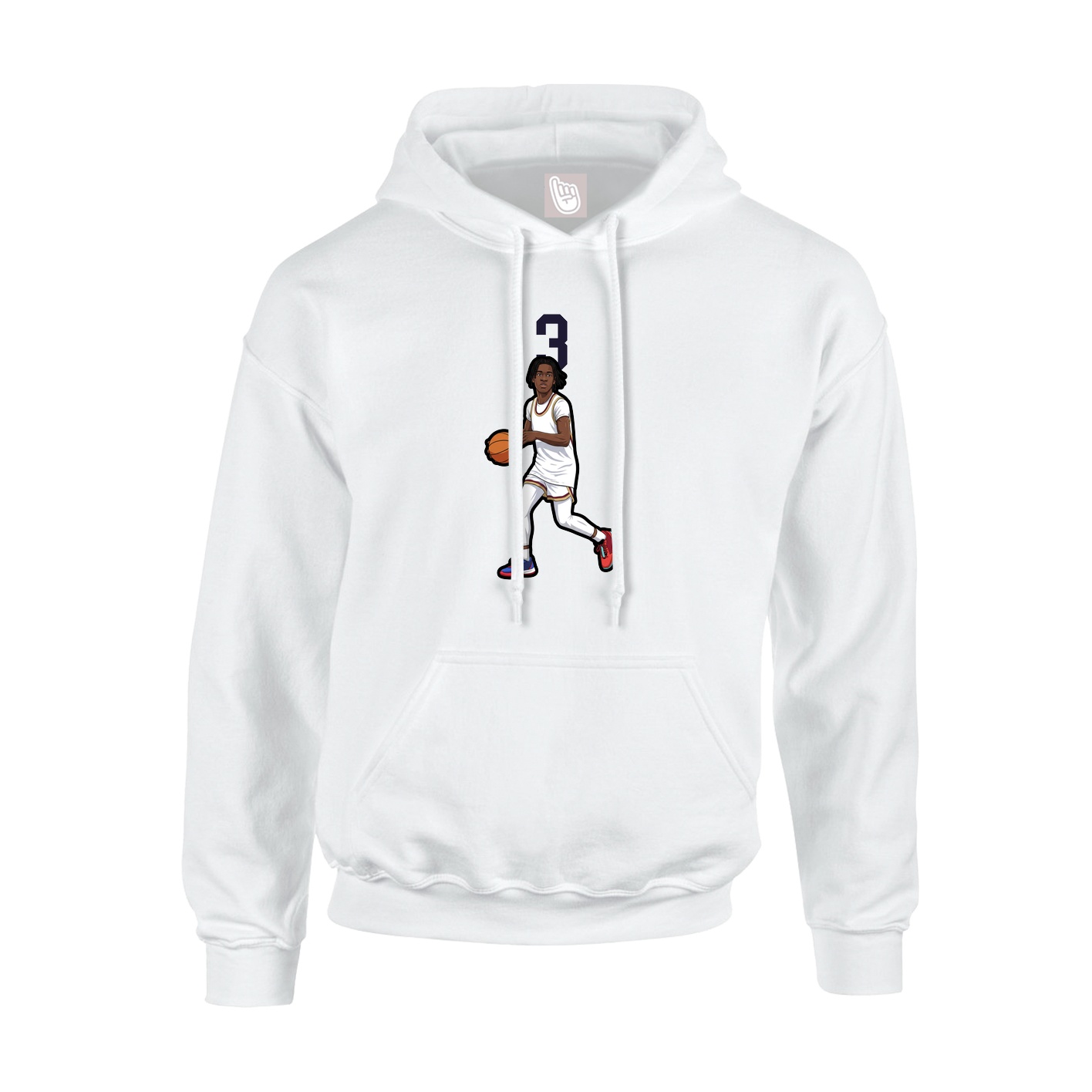 Youth Hoodie — Number Top in White