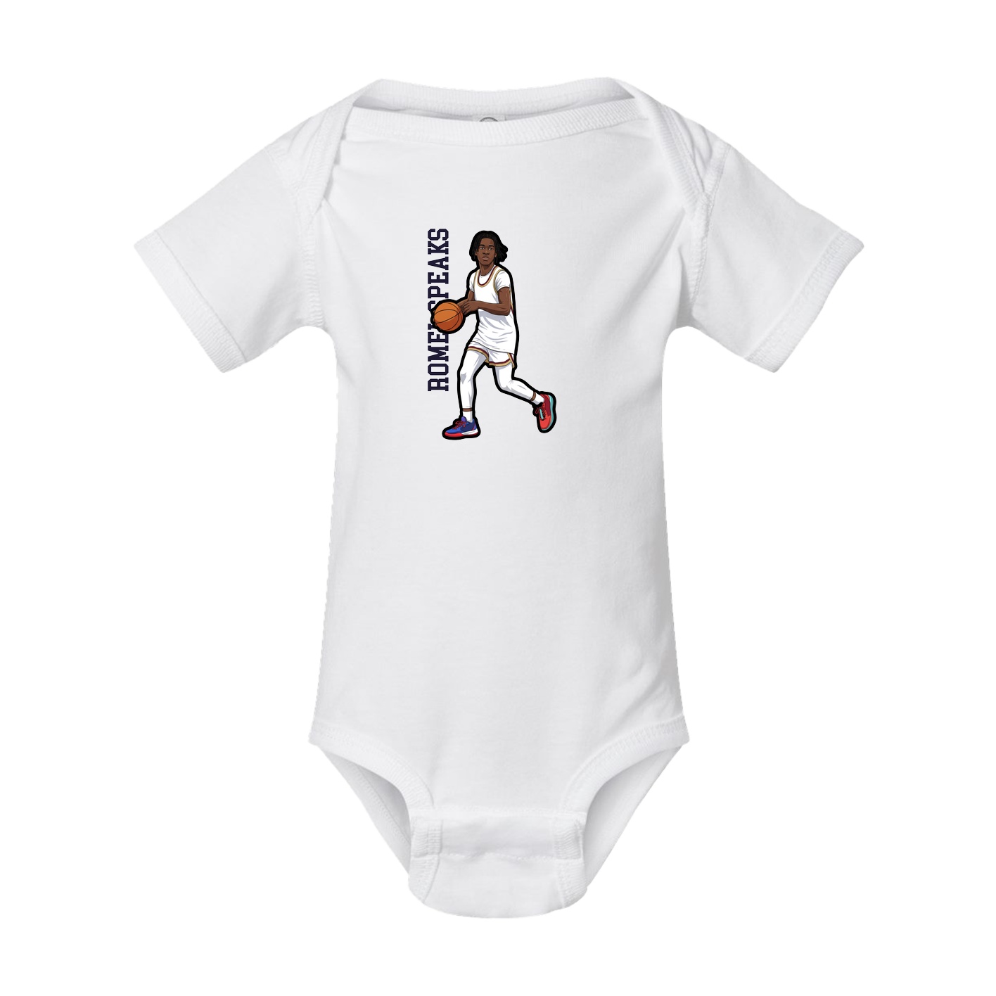 Baby Onesie — Name Vertical in White