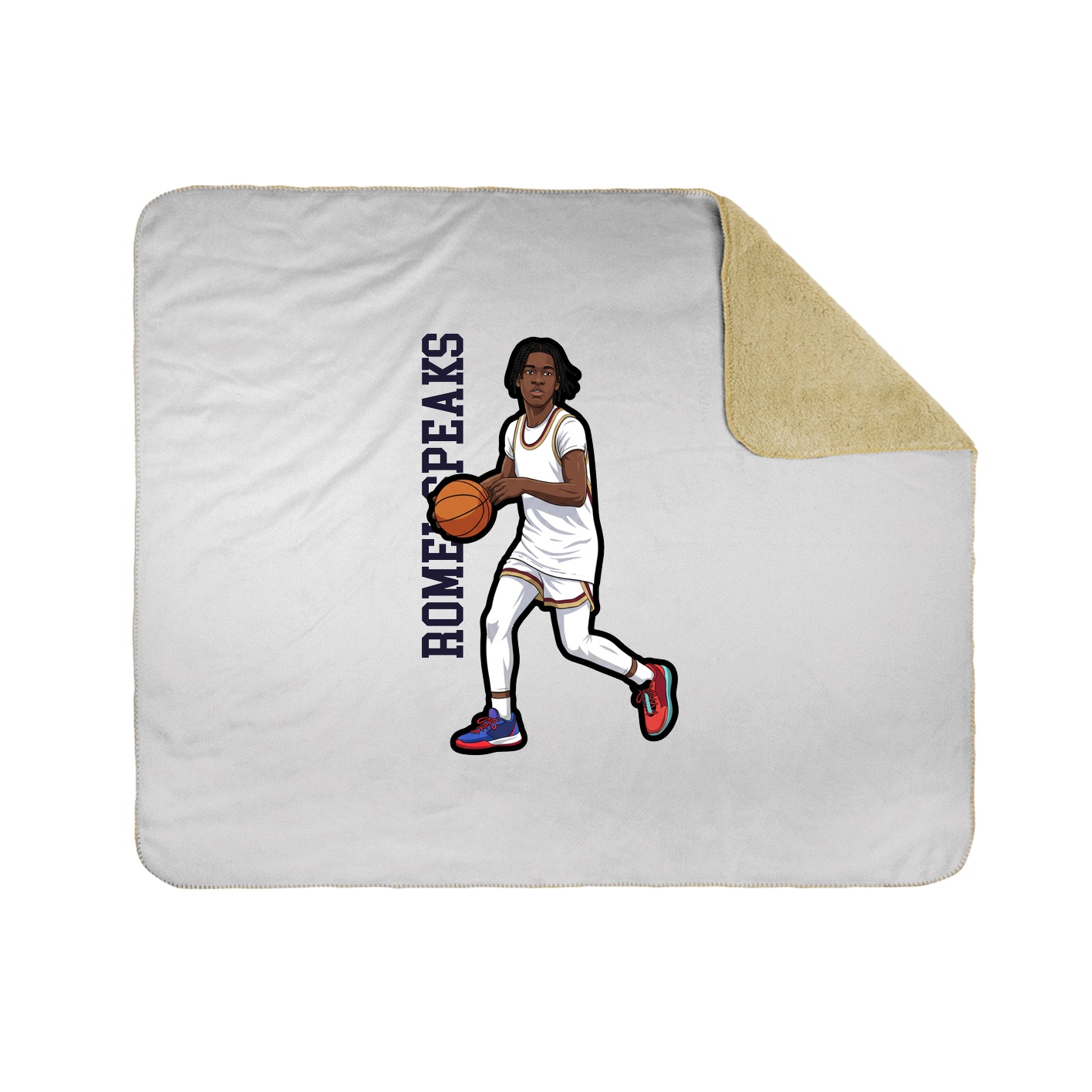 Throw Blanket — Name Vertical in White