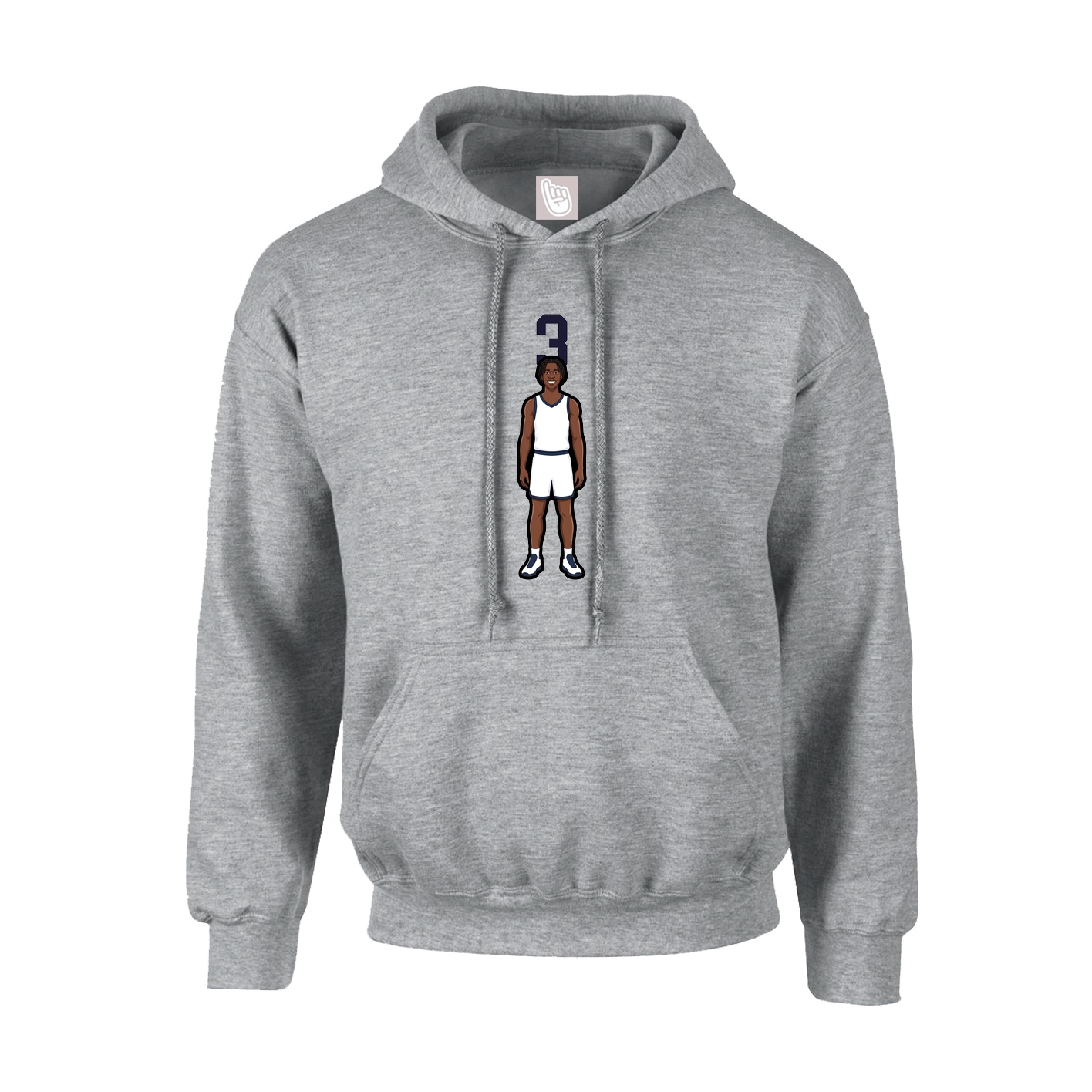 Youth Hoodie — Number Top in Grey