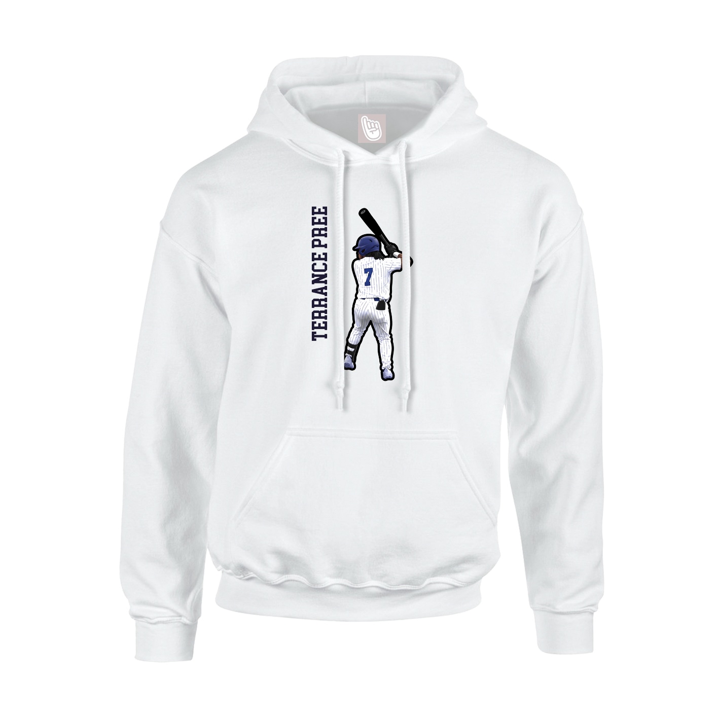 Hoodie — Name Vertical in White