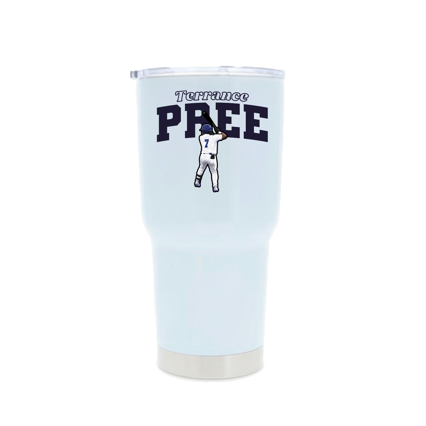 30oz Stainless Steel Tumbler — Name Arch in White