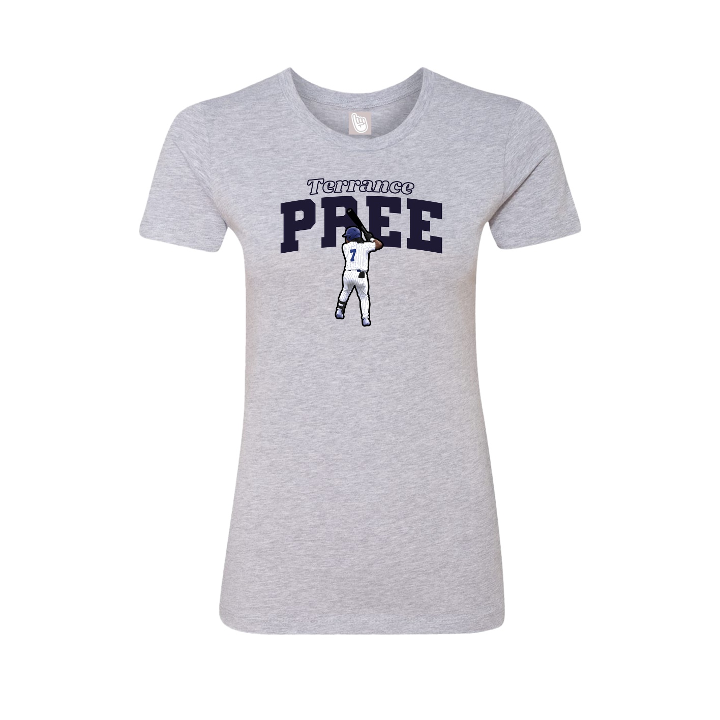 Fitted Women's Tee — Name Arch in Grey