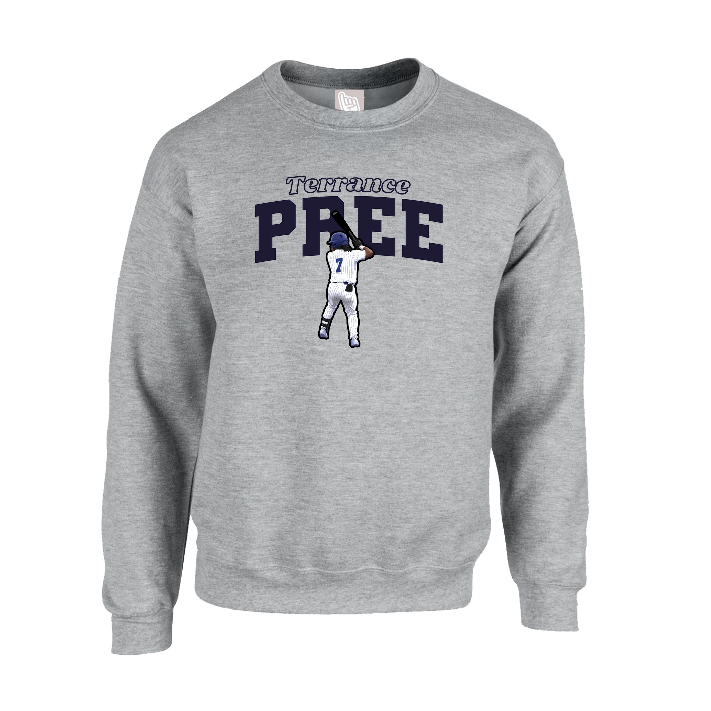 Fleece Crew — Name Arch in Grey