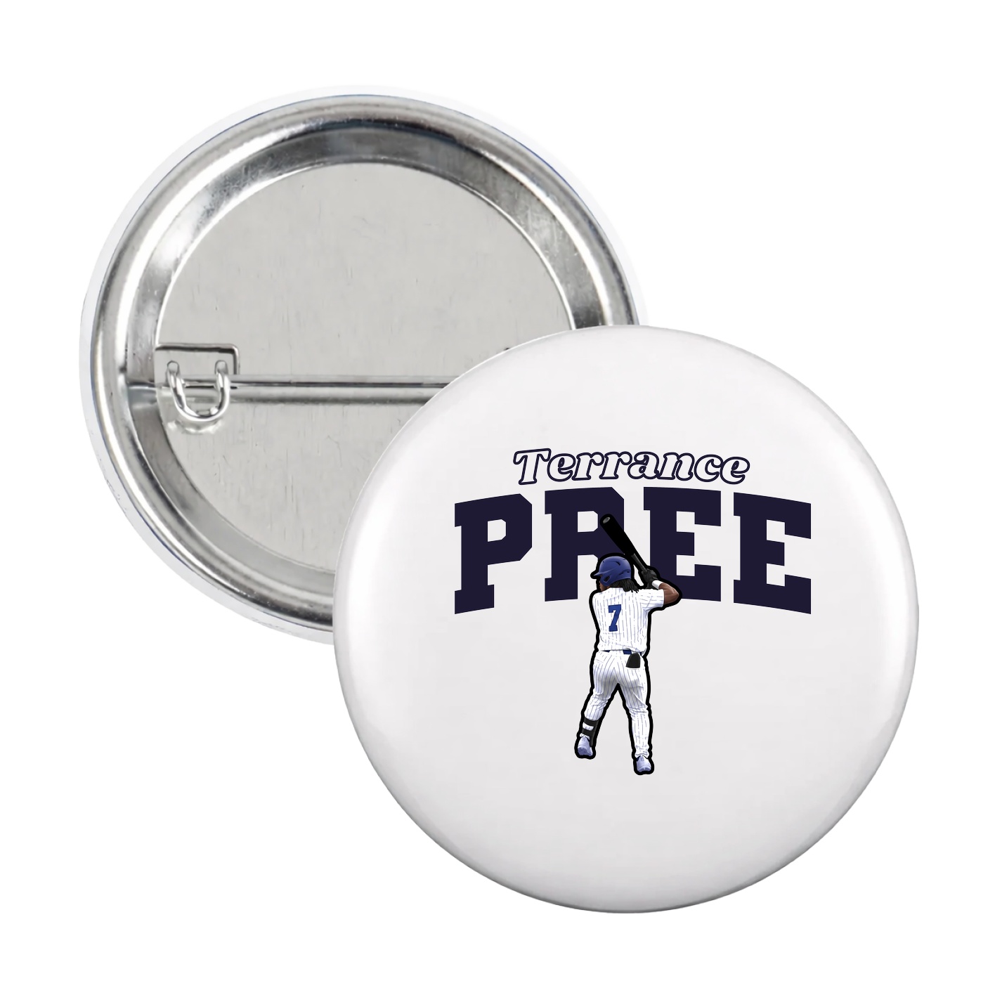 Game Day Button — Name Arch in White