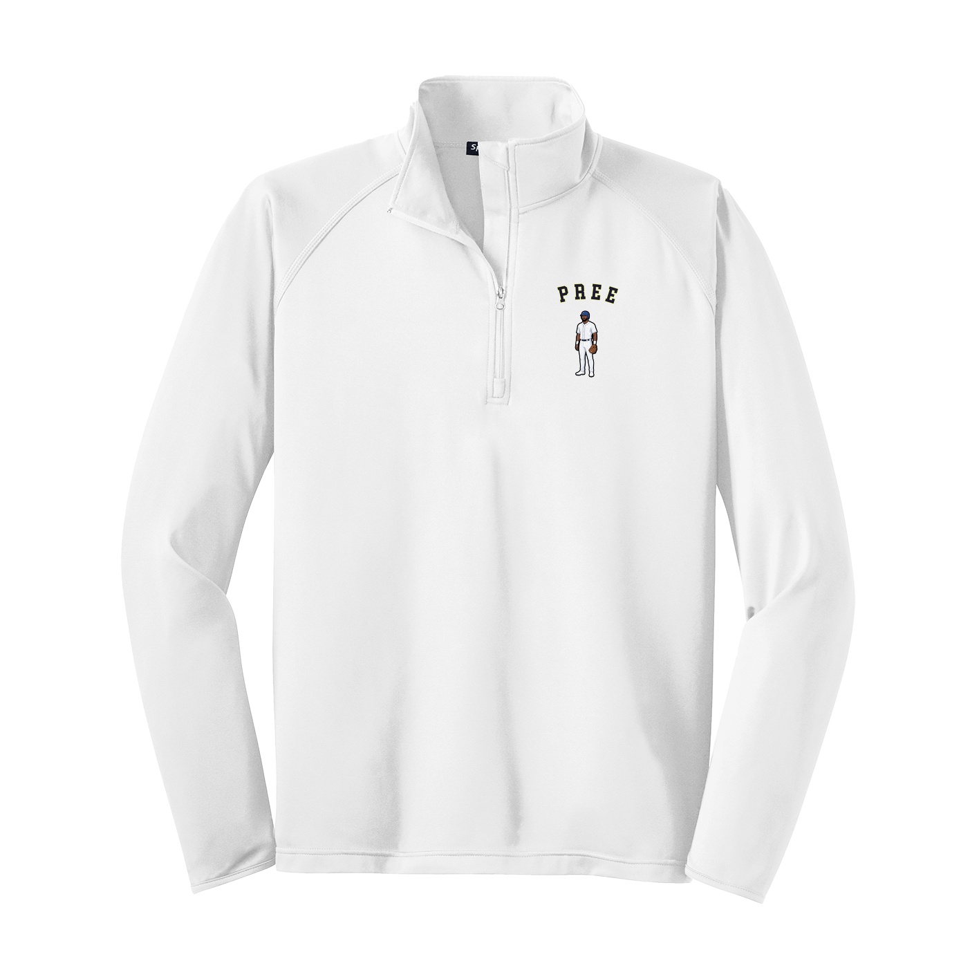 Q-Zip Pullover — Shirsey Arch in White