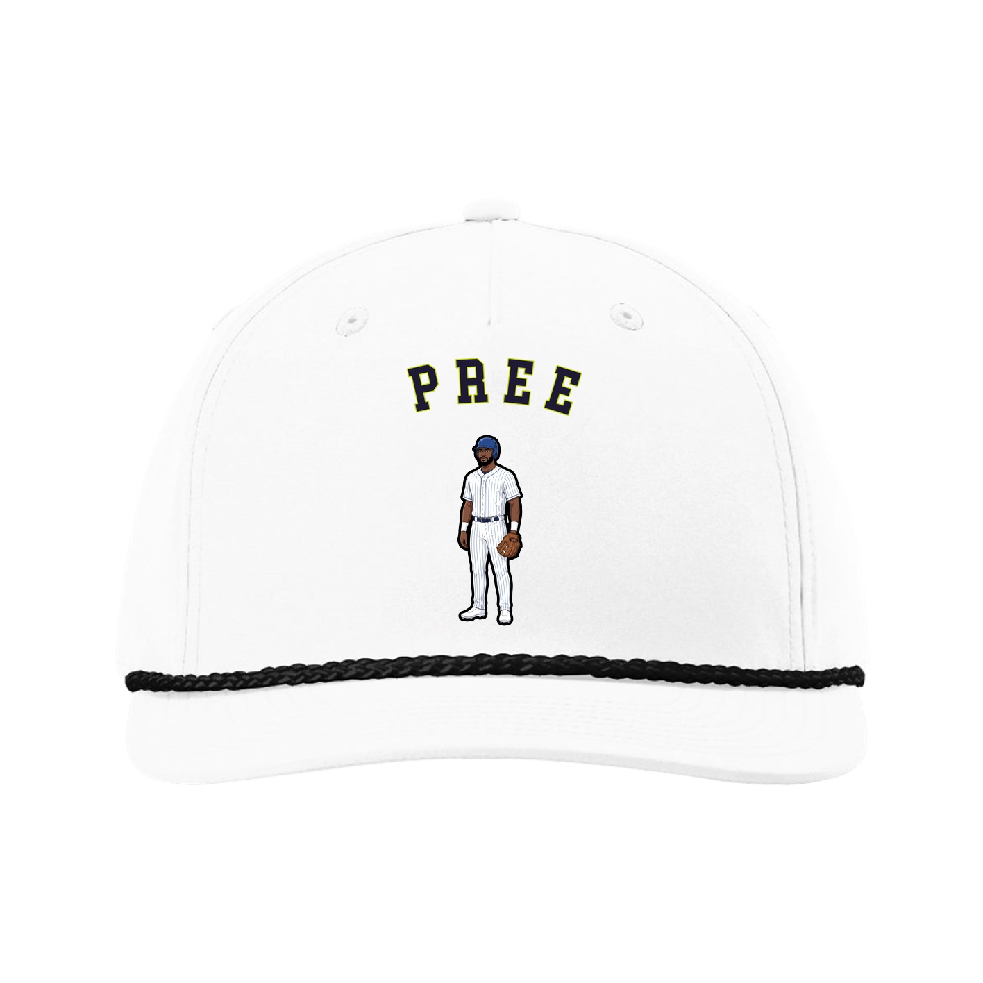 Five-Panel Classic Rope Cap — Shirsey Arch in White