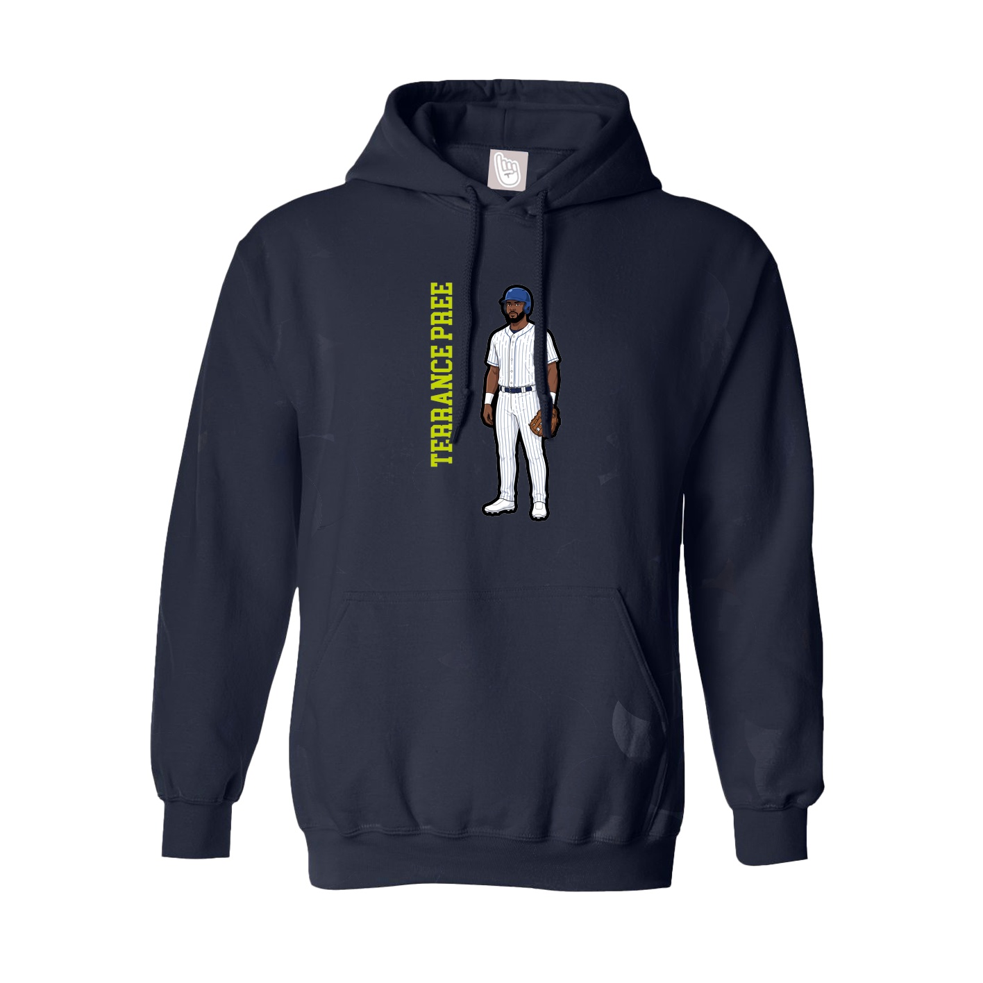 Hoodie — Name Vertical in Navy