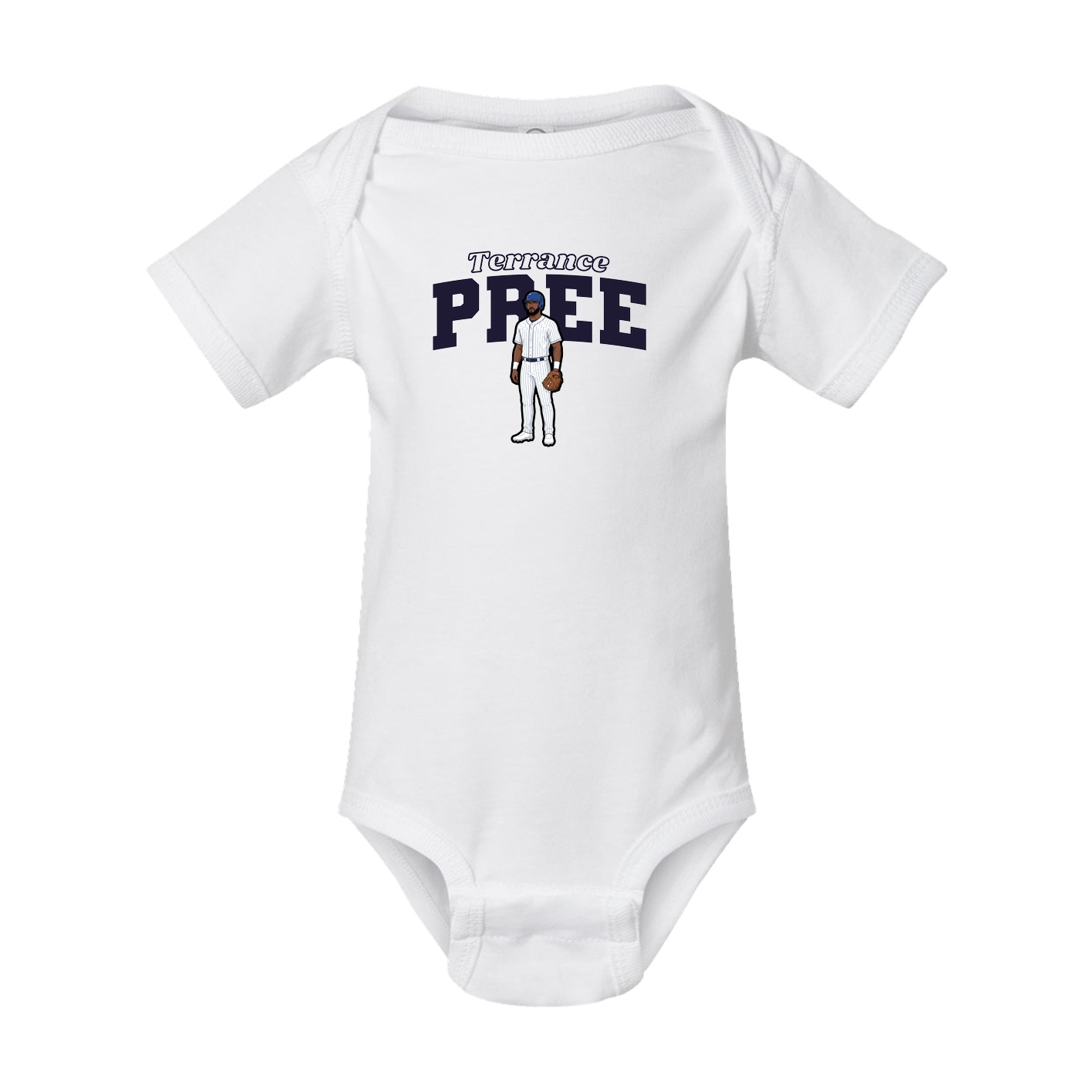 Baby Onesie — Name Arch in White