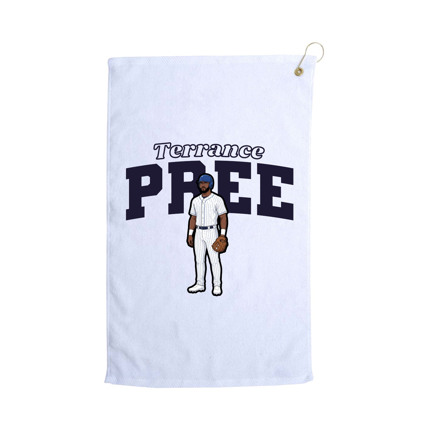 Golf Towel — Name Arch in White