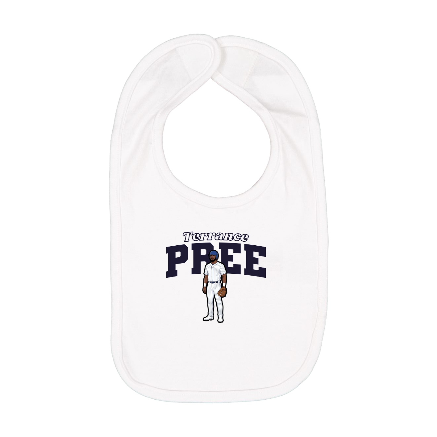 Infant Bib — Name Arch in White