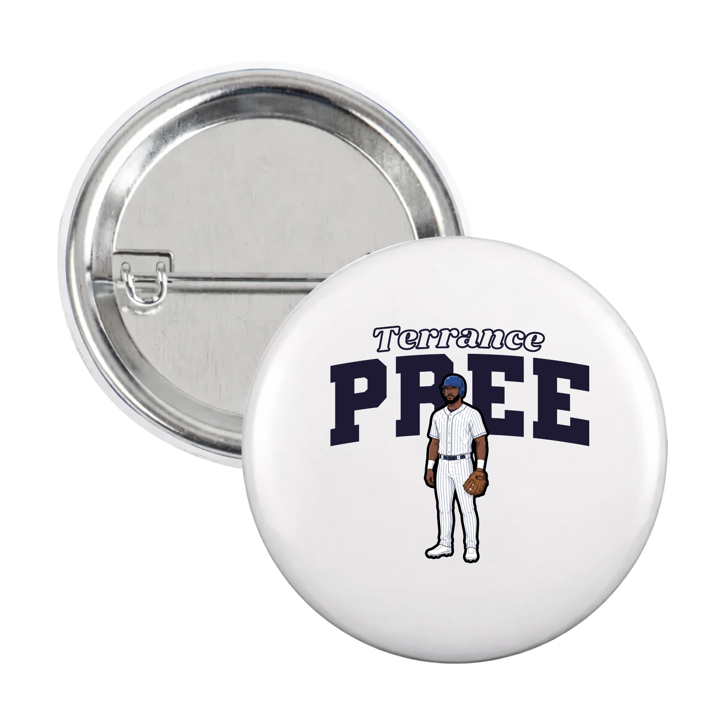 Game Day Button — Name Arch in White