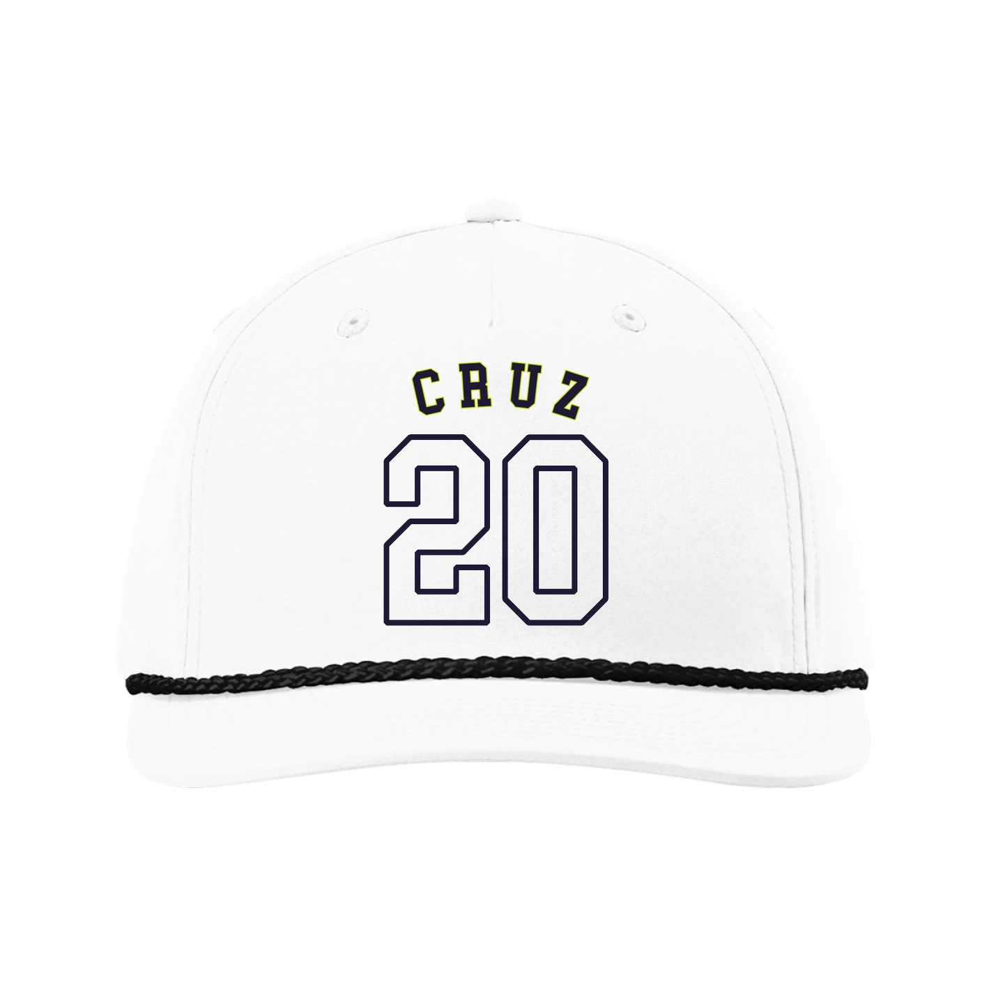 Five-Panel Classic Rope Cap — Shirsey Arch in White
