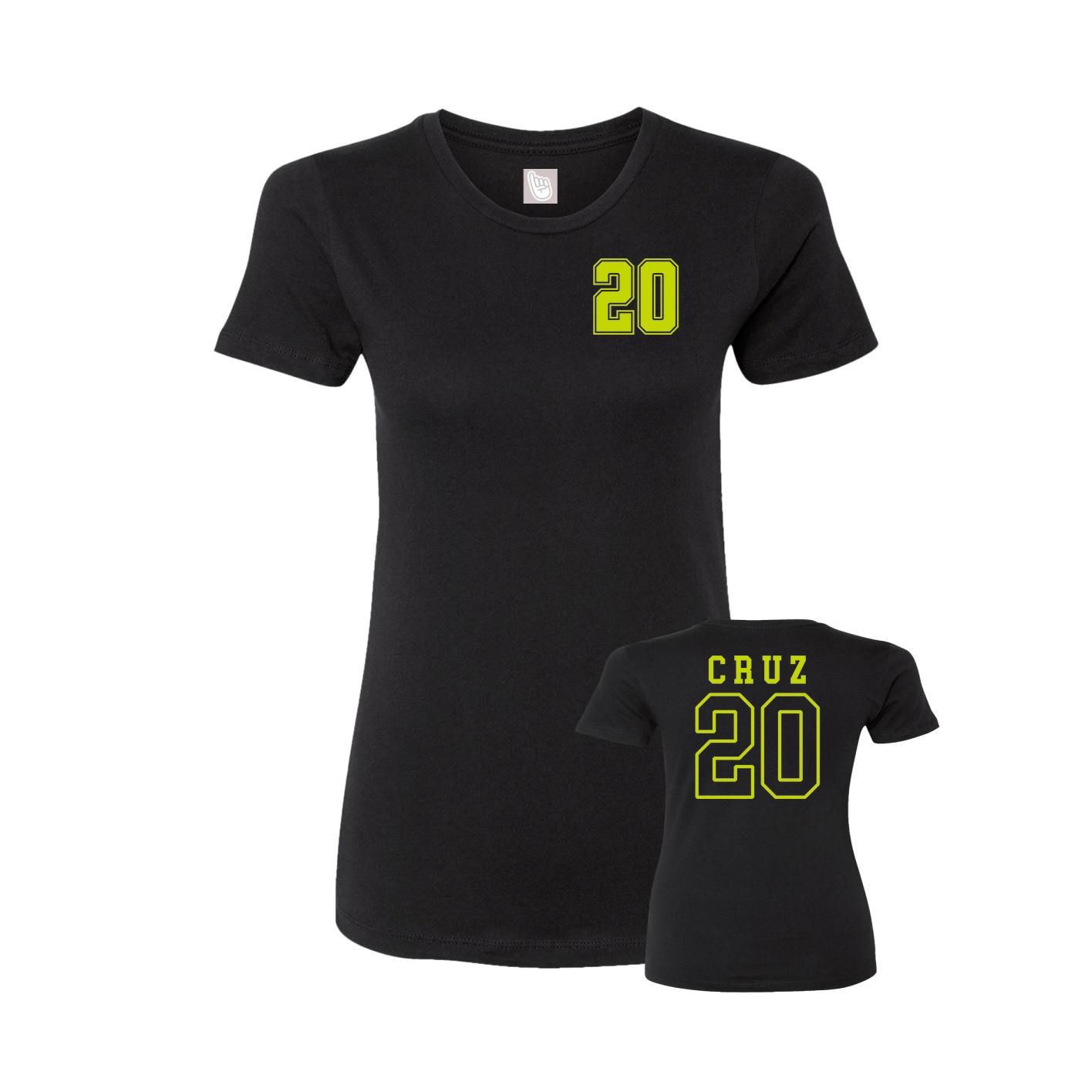 Fitted Women's Tee — Chest Back in Black