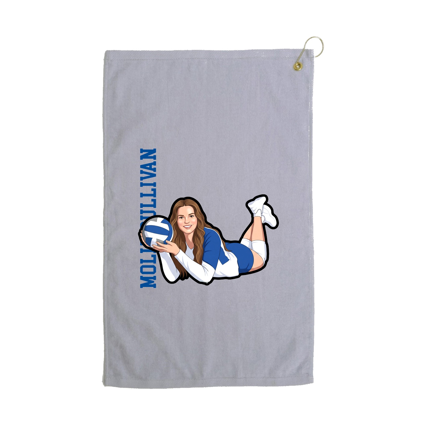 Golf Towel — Name Vertical in Grey
