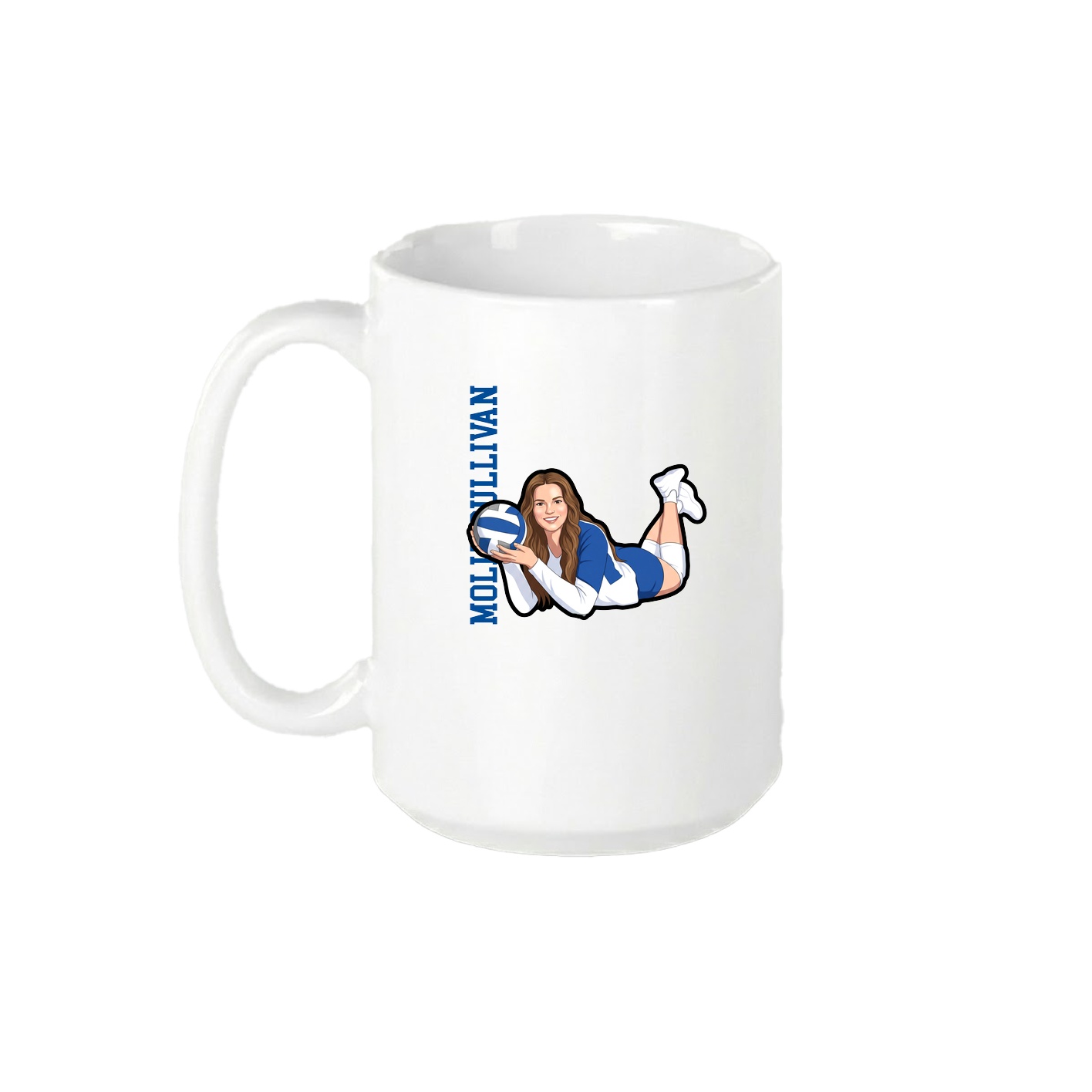 15oz Coffee Mug — Name Vertical in White