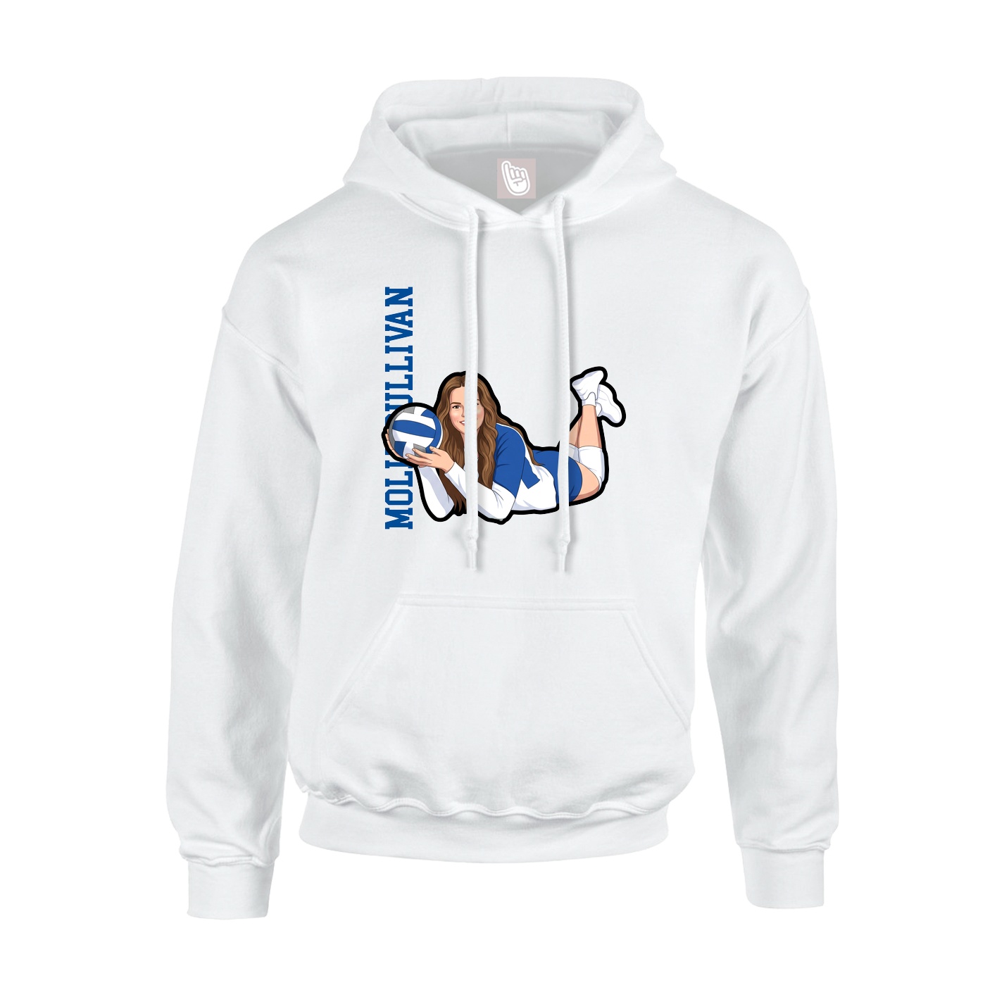 Hoodie — Name Vertical in White