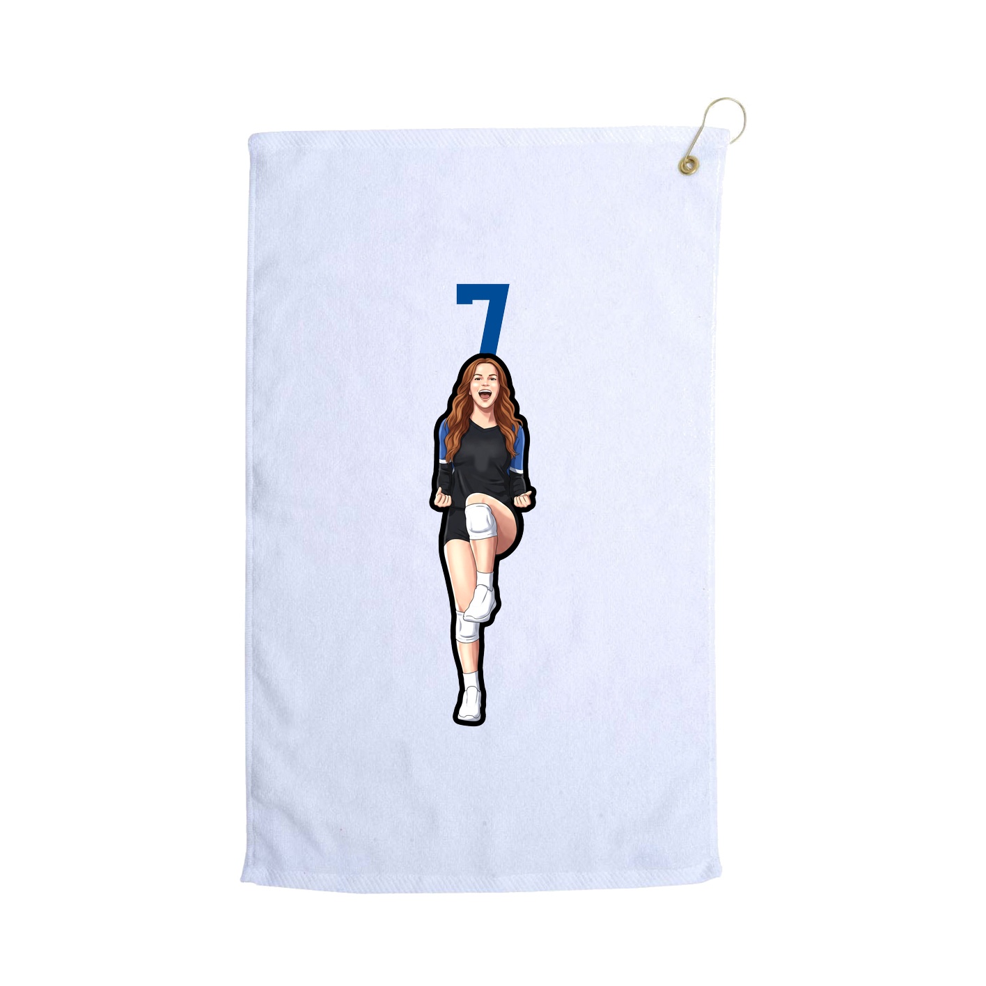 Golf Towel — Number Top in White