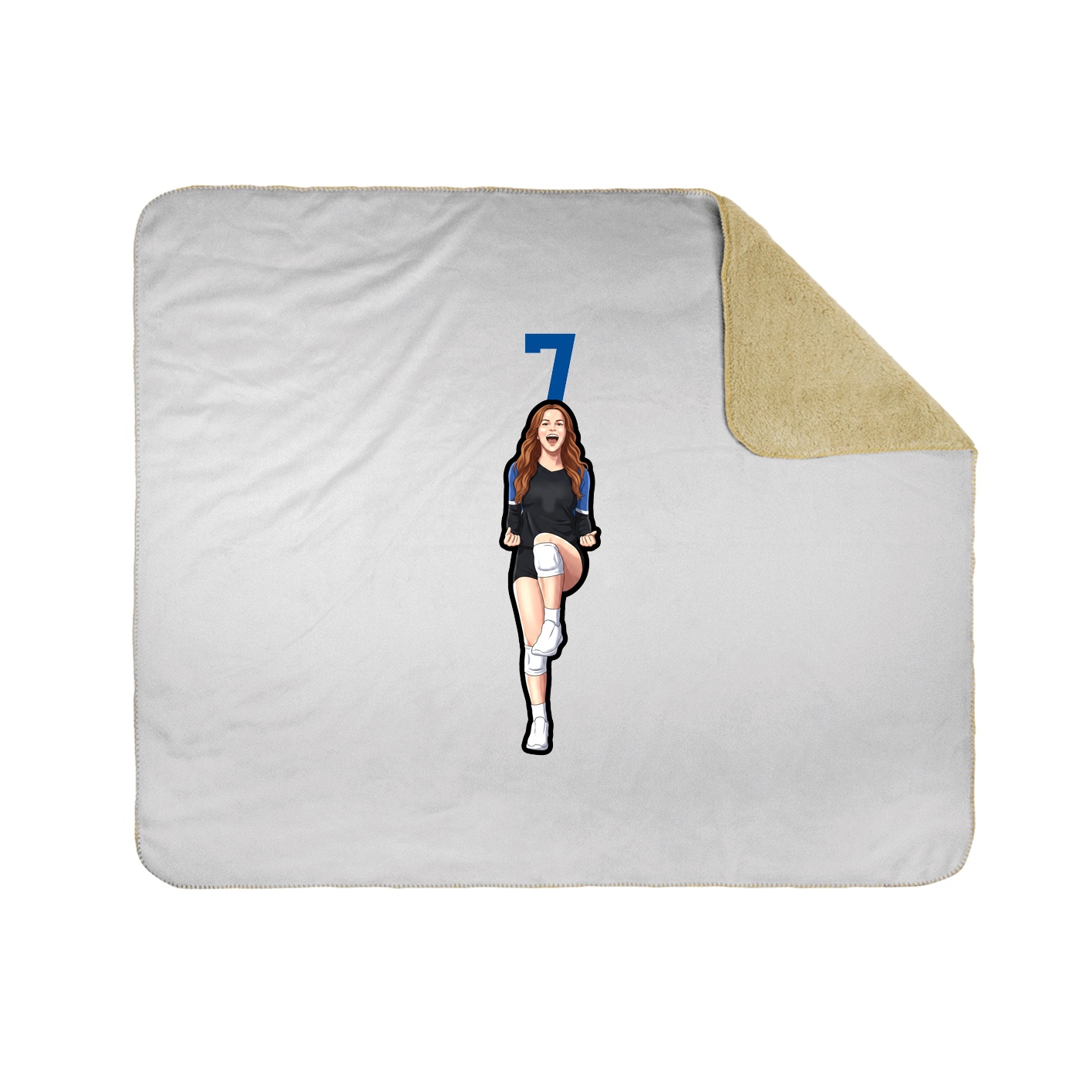 Throw Blanket — Number Top in White