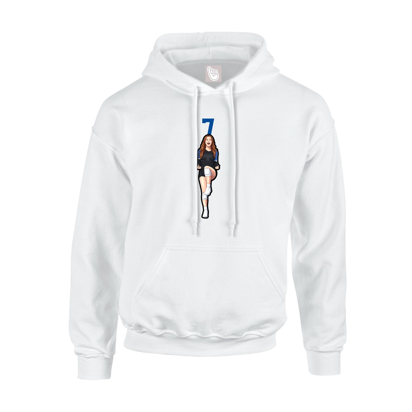 Hoodie — Number Top in White