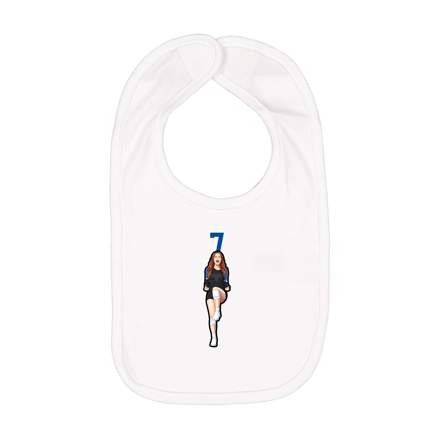 Infant Bib — Number Top in White