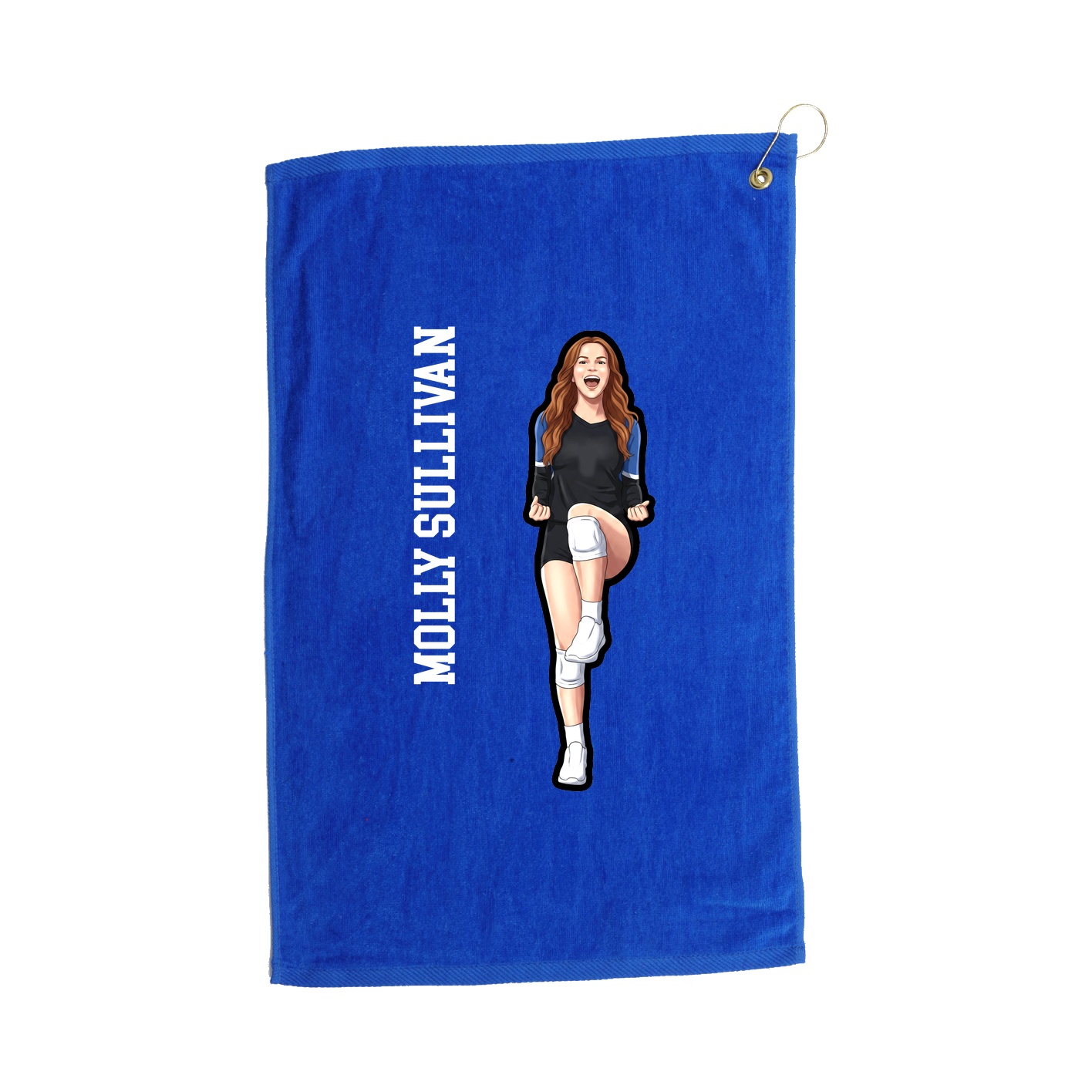 Golf Towel — Name Vertical in Royal