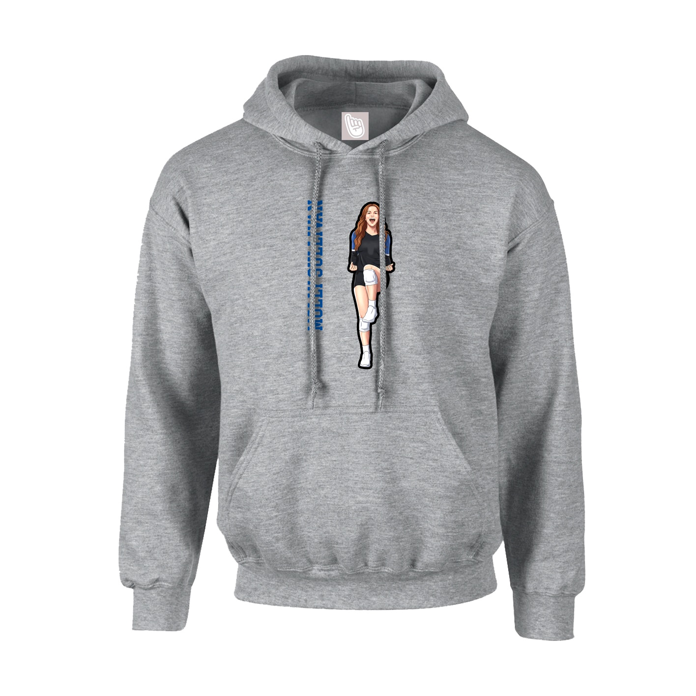 Hoodie — Name Vertical in Grey