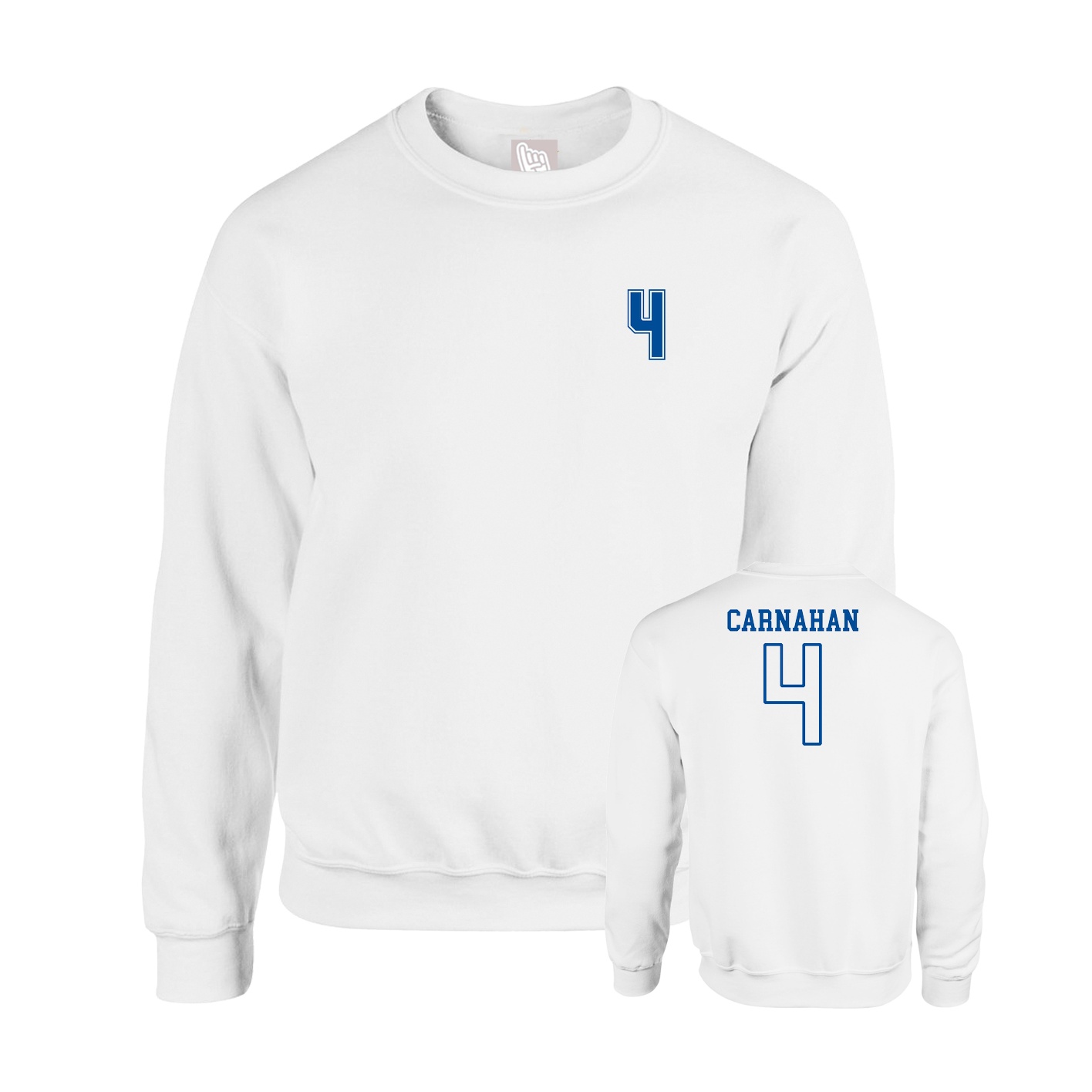Fleece Crew — Chest Back in White