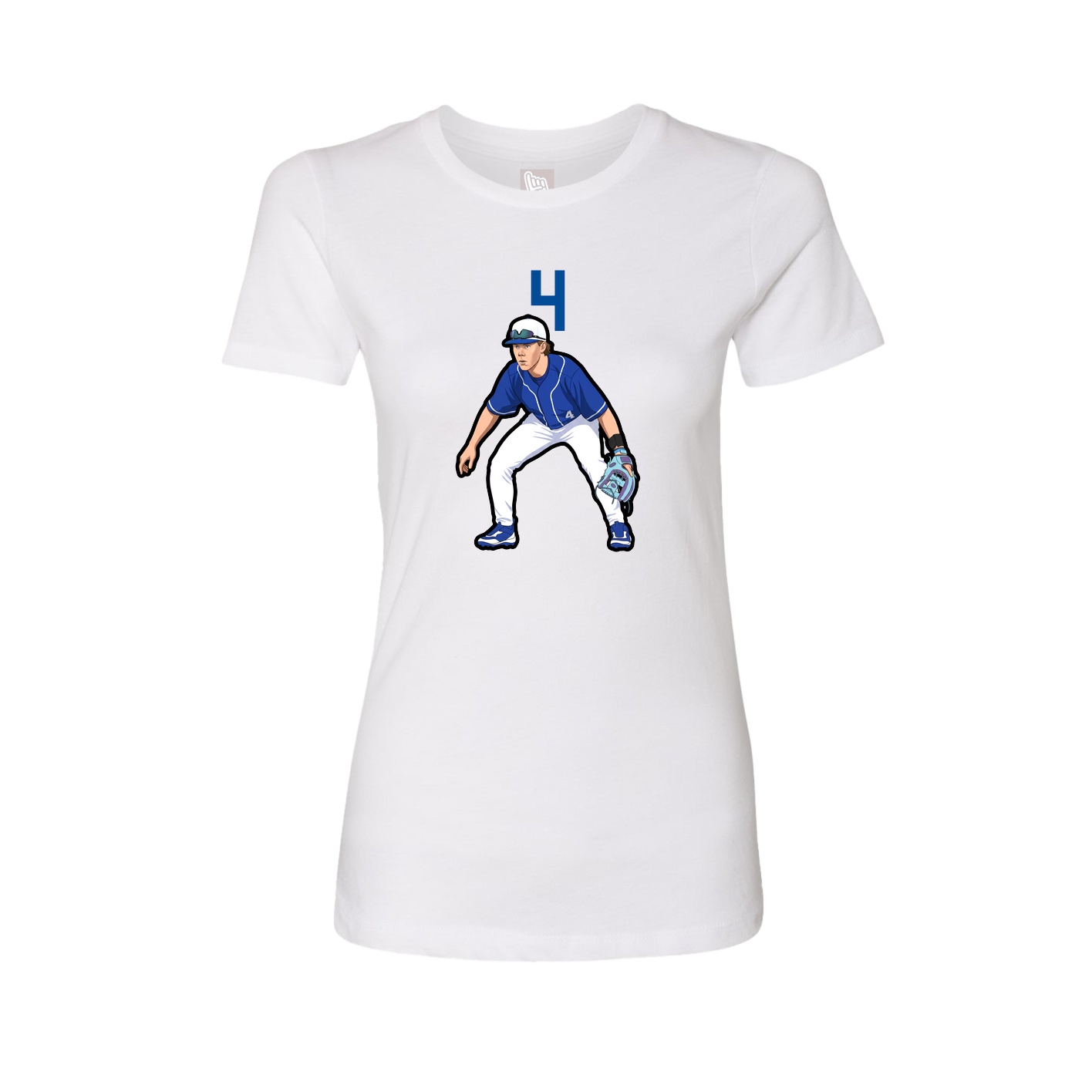 Fitted Women's Tee — Number Top in White