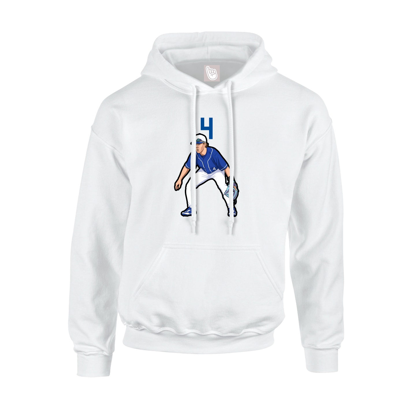 Youth Hoodie — Number Top in White