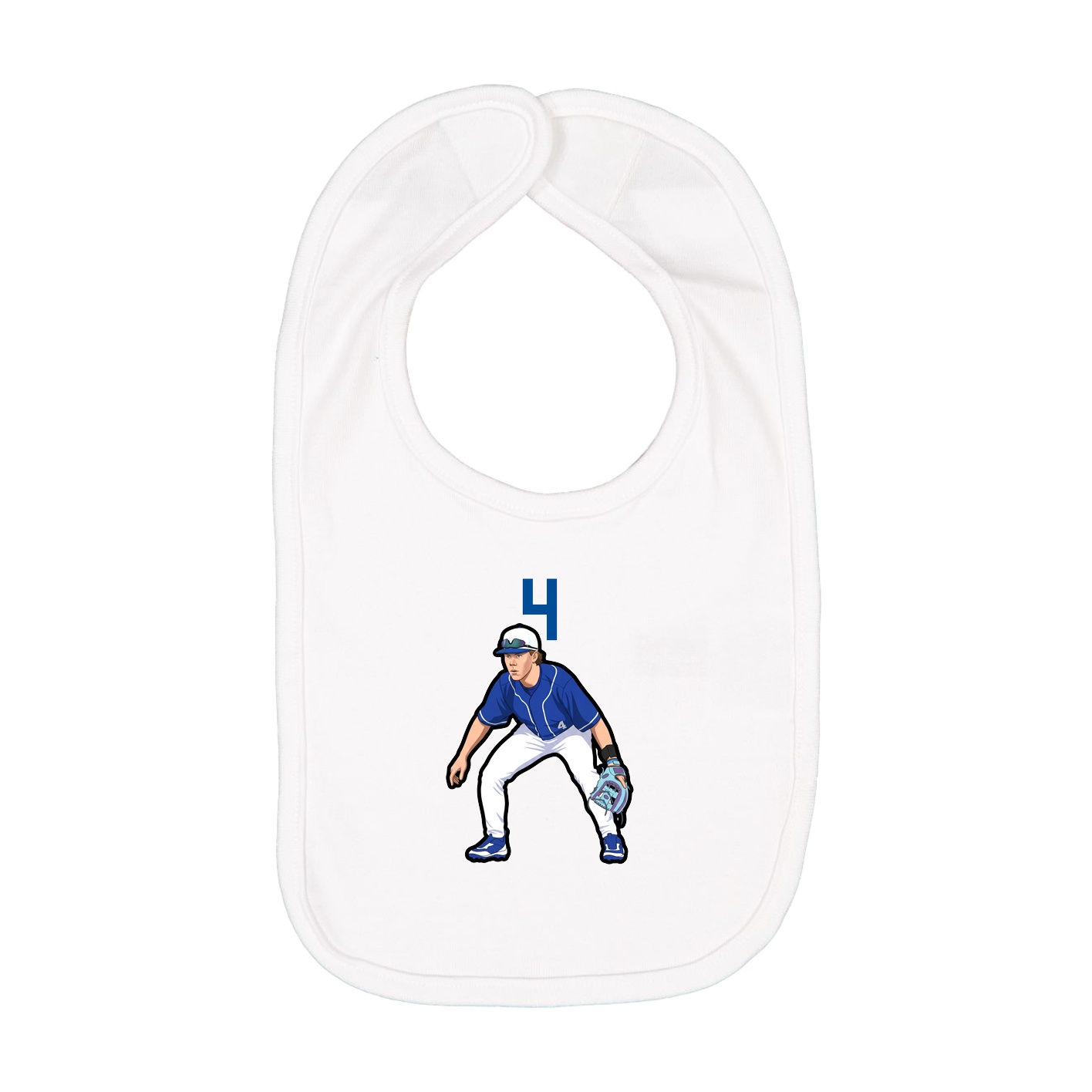 Infant Bib — Number Top in White