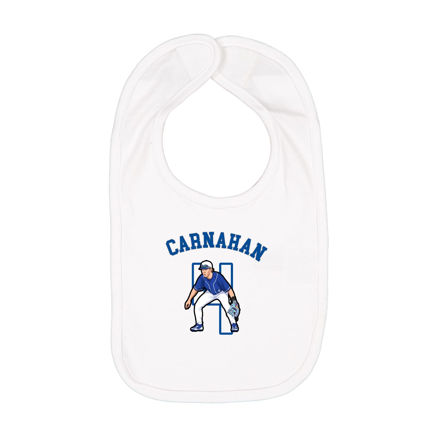 Infant Bib — Shirsey Arch in White