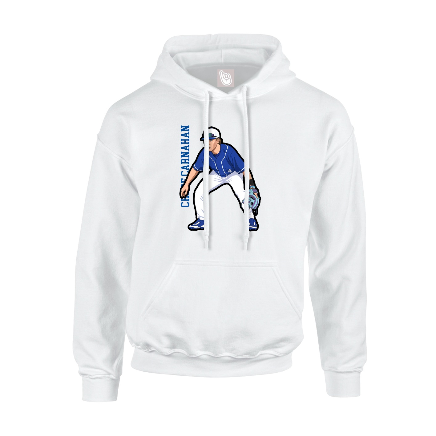 Youth Hoodie — Name Vertical in White