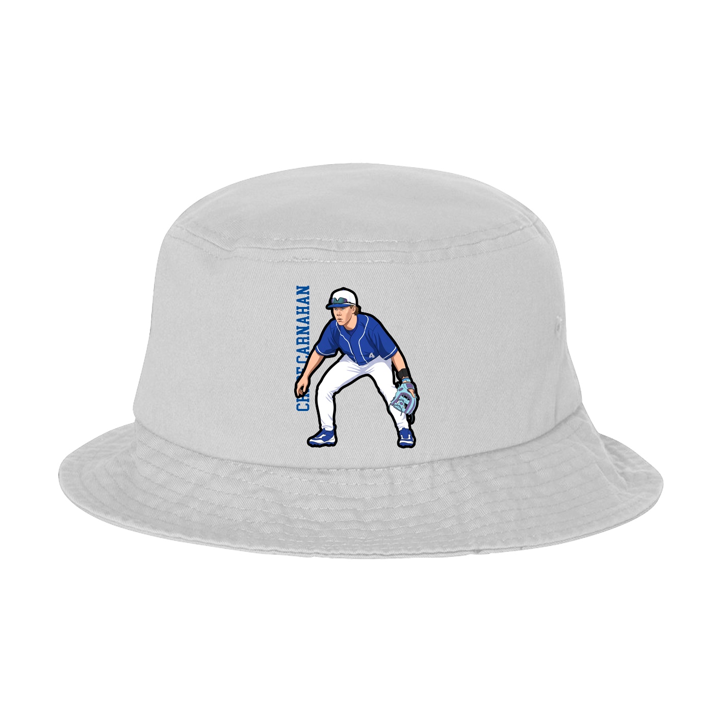 Bucket Cap — Name Vertical in White