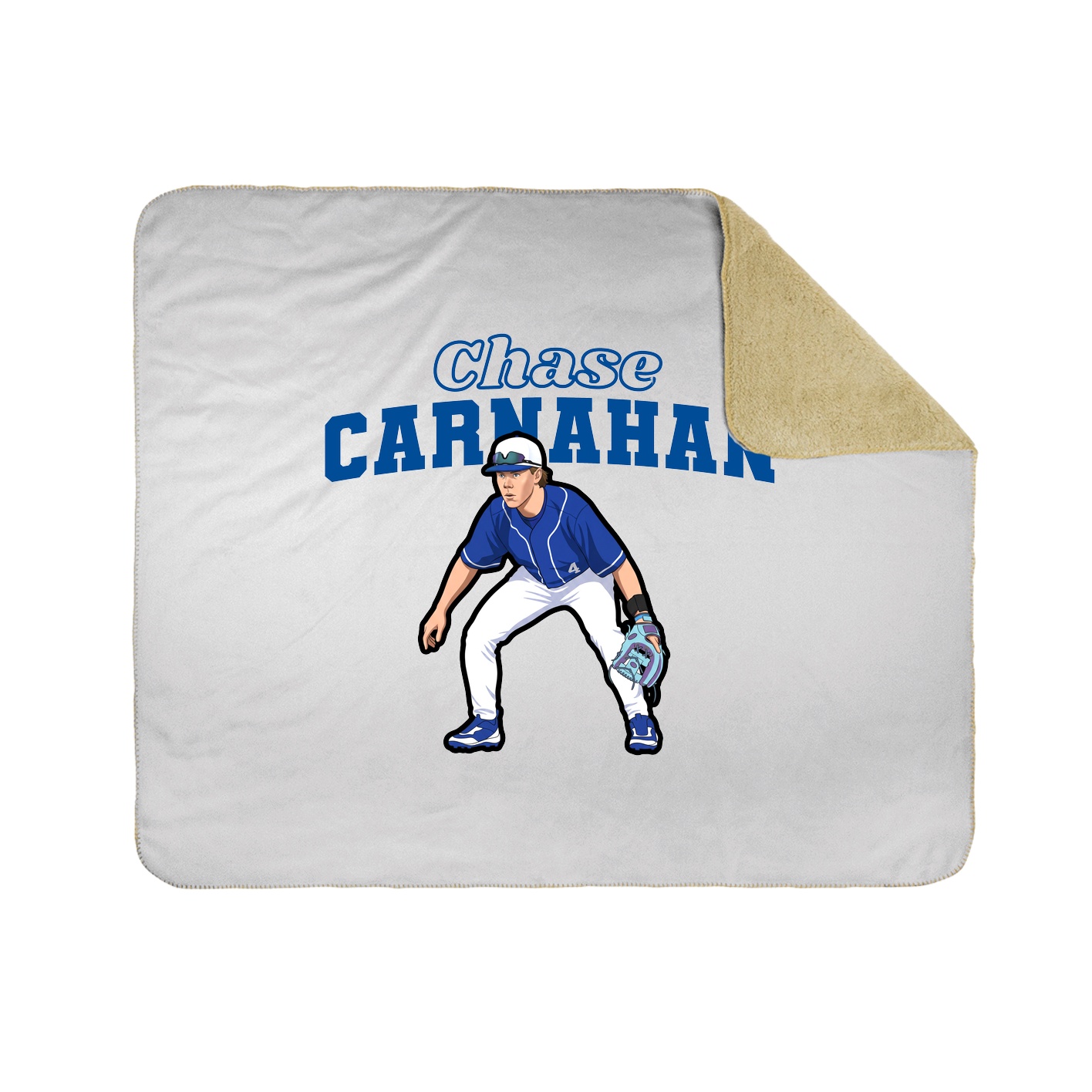 Throw Blanket — Name Arch in White