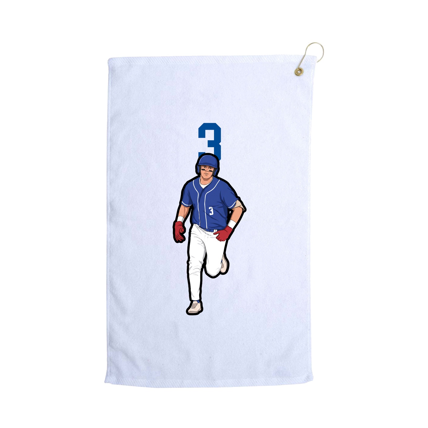 Golf Towel — Number Top in White