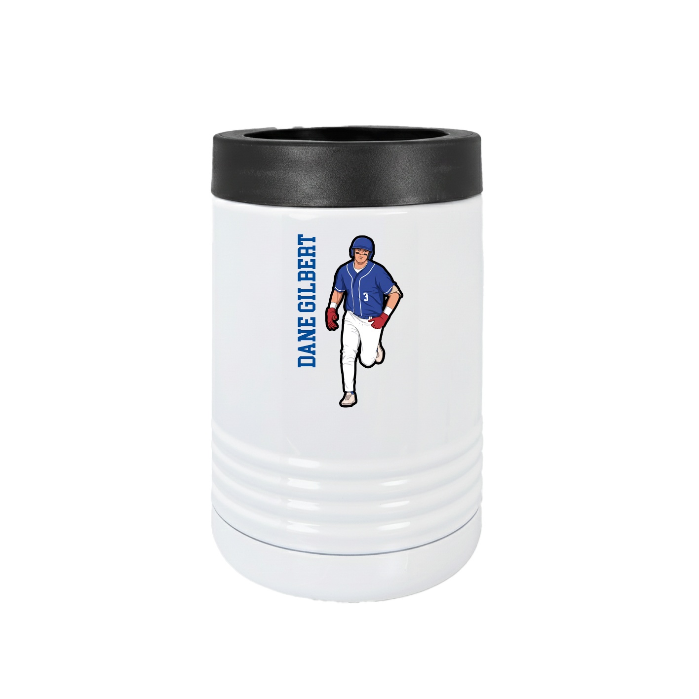 Beverage Holder — Name Vertical in White