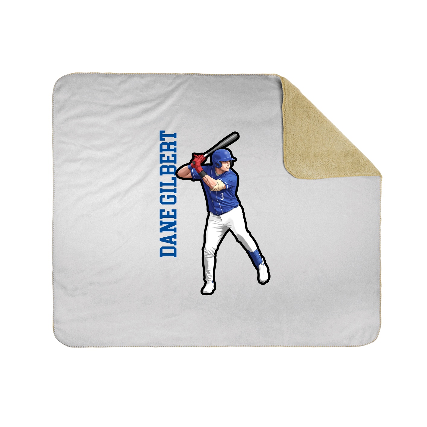 Throw Blanket — Name Vertical in White