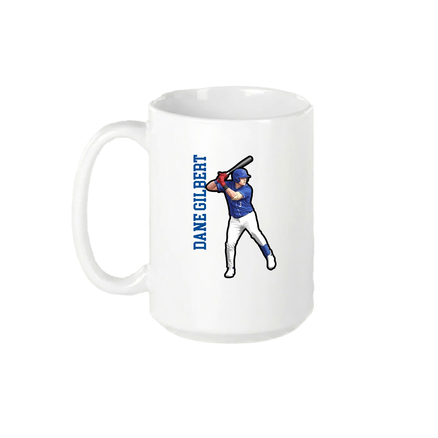 15oz Coffee Mug — Name Vertical in White