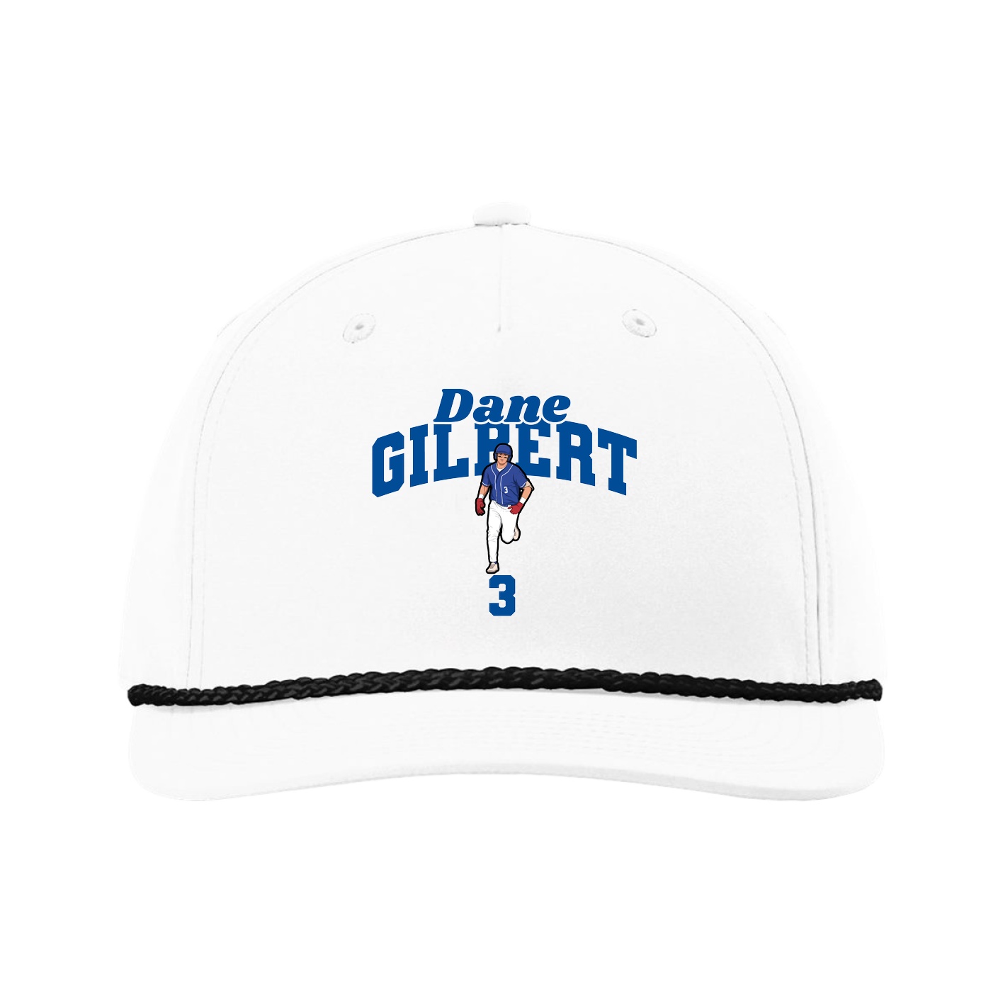 Five-Panel Classic Rope Cap — Signature Arch in White