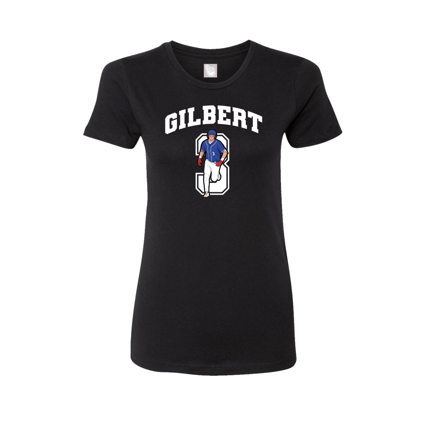 Fitted Women's Tee — Number in Black