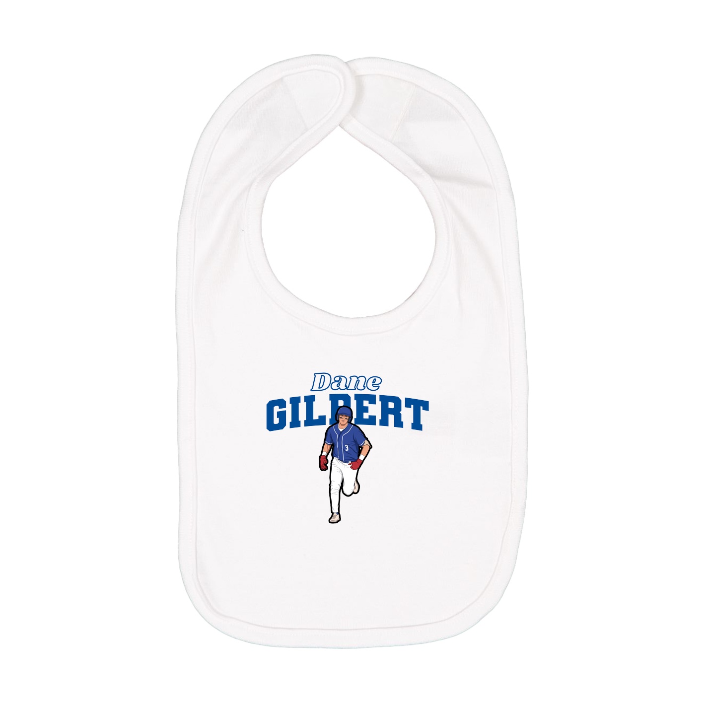 Infant Bib — Name Arch in White