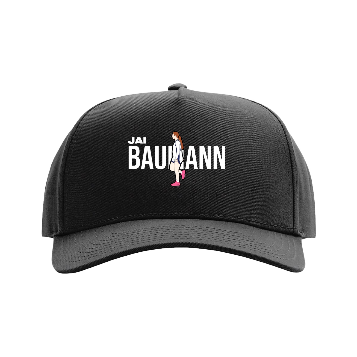 Full Fabric Five-Panel Champ Cap — Player Name in Black