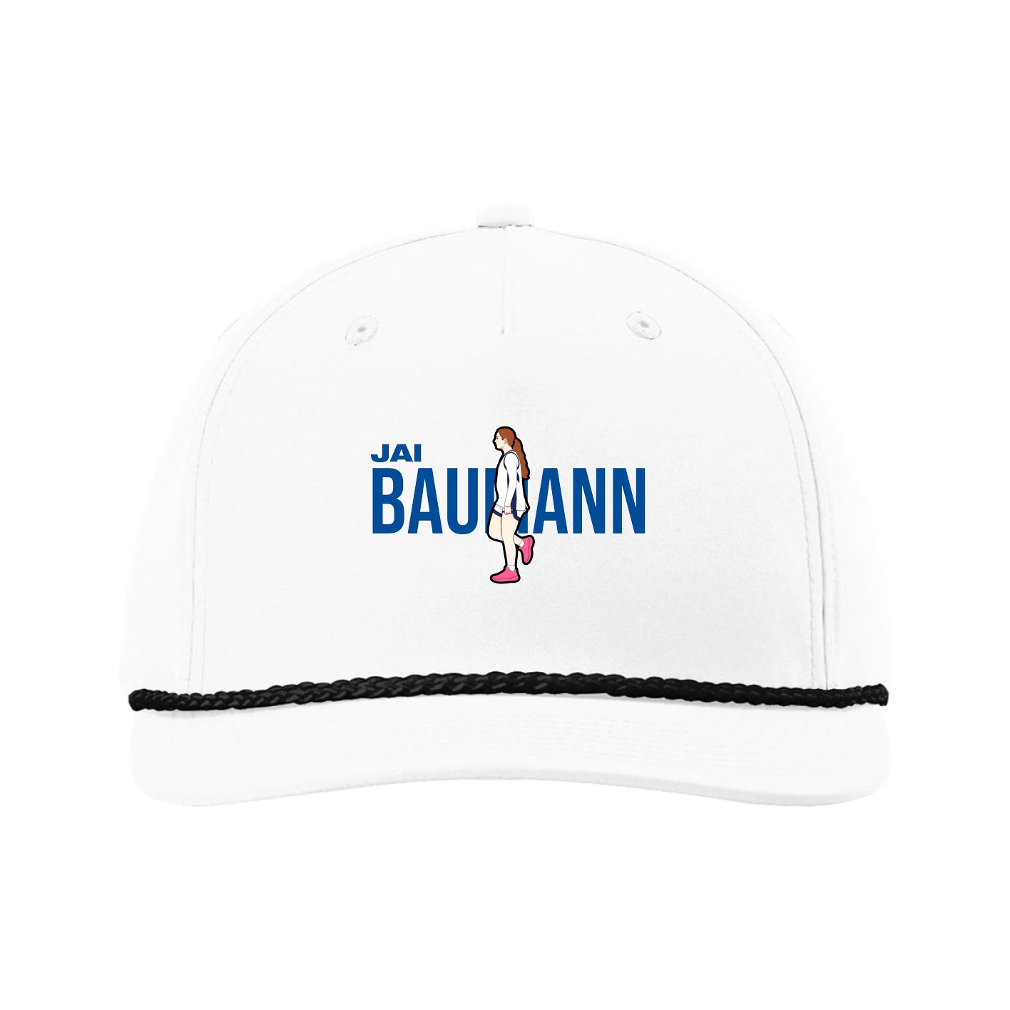 Five-Panel Classic Rope Cap — Player Name in White