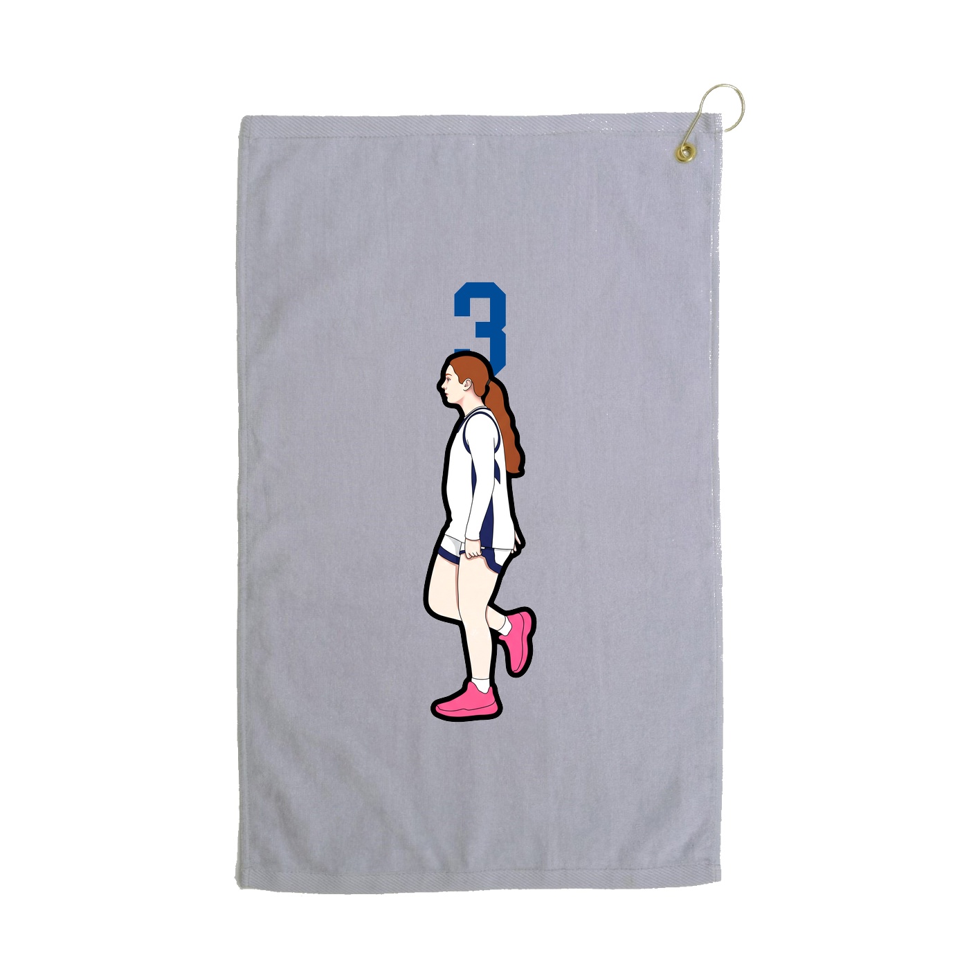 Golf Towel — Number Top in Grey