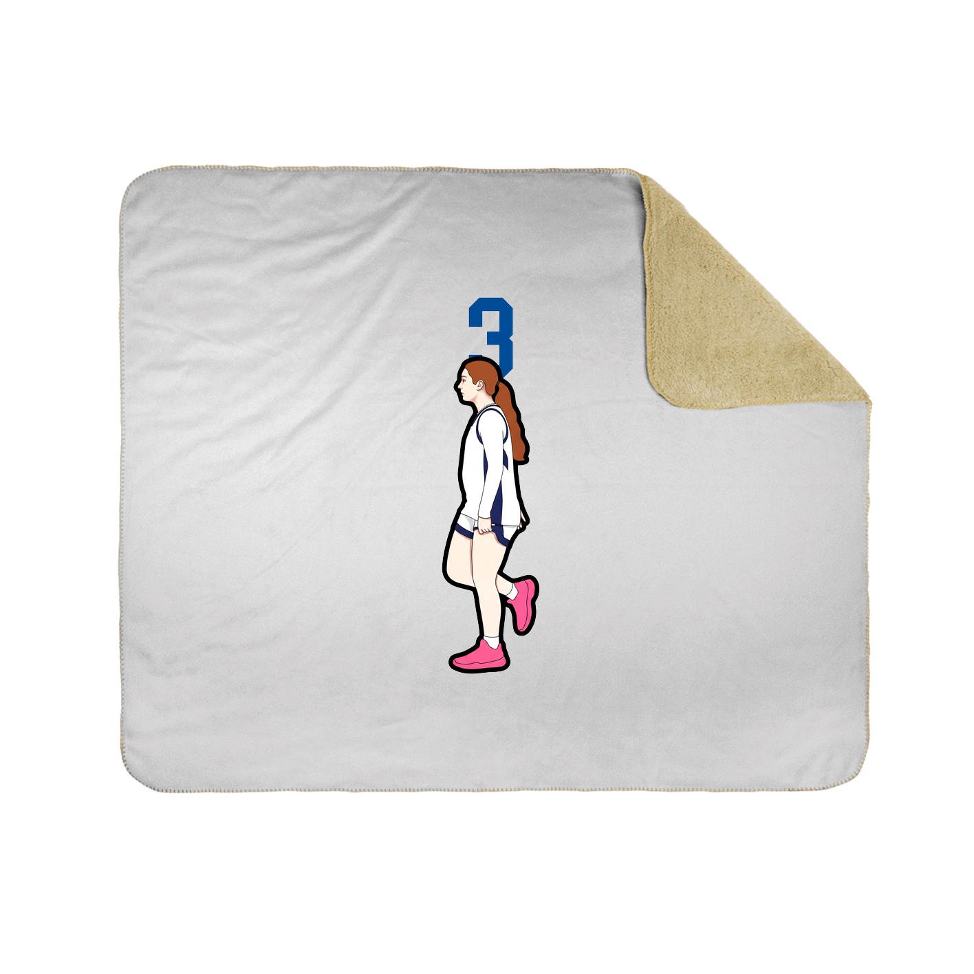 Throw Blanket — Number Top in White