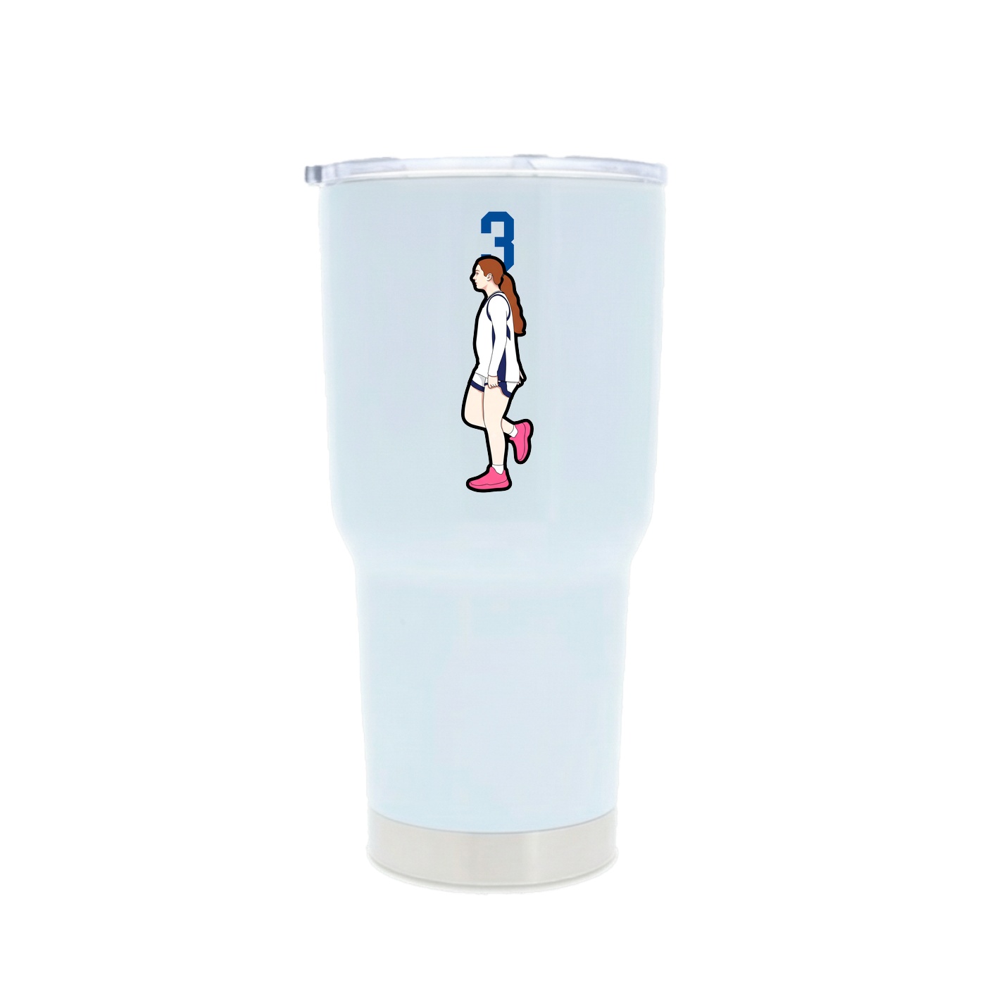 30oz Stainless Steel Tumbler — Number Top in White