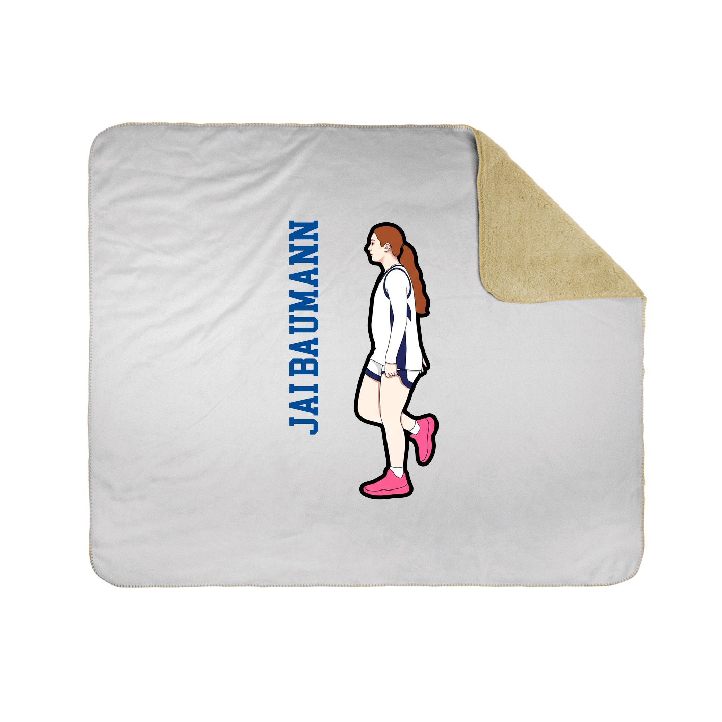 Throw Blanket — Name Vertical in White