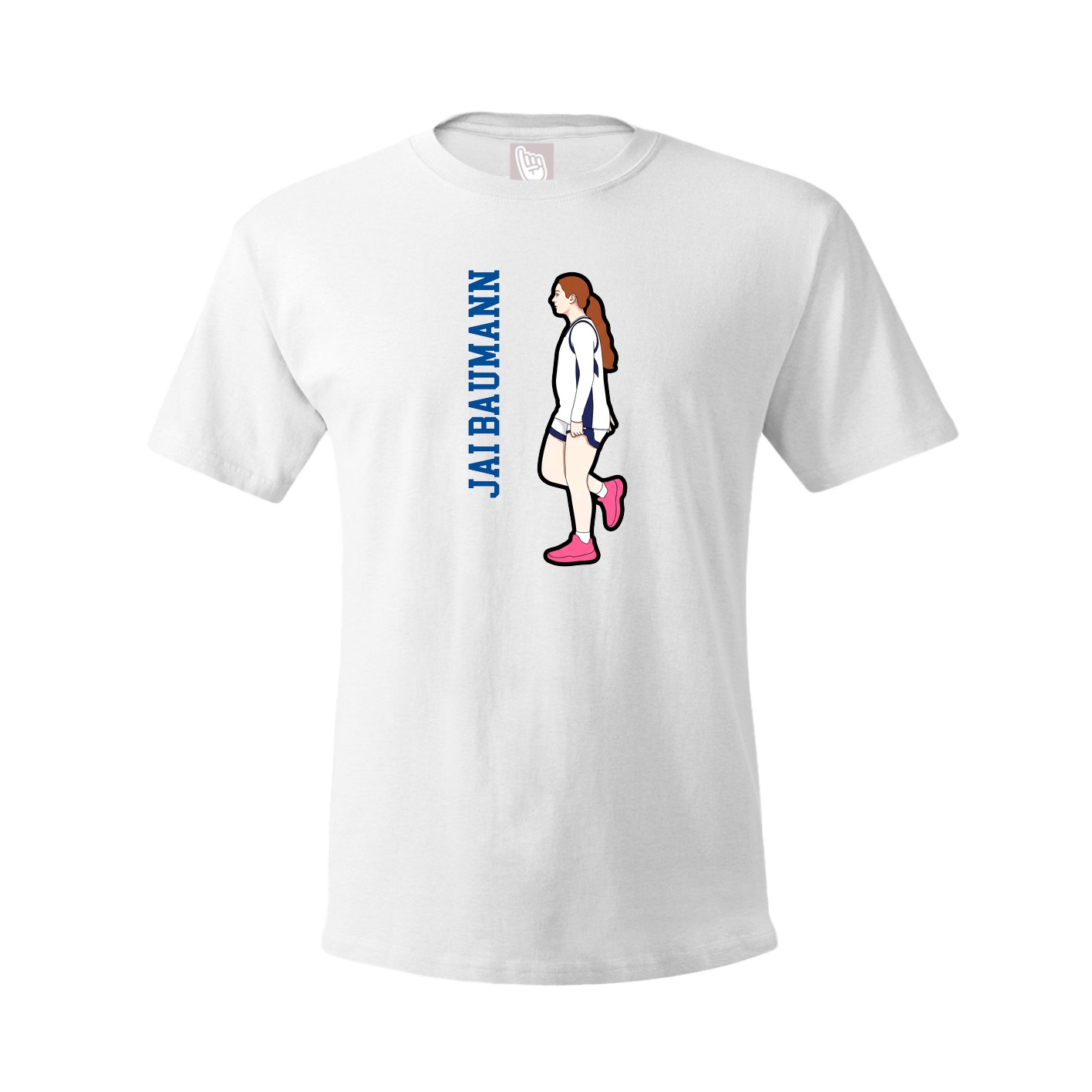 Tee — Name Vertical in White